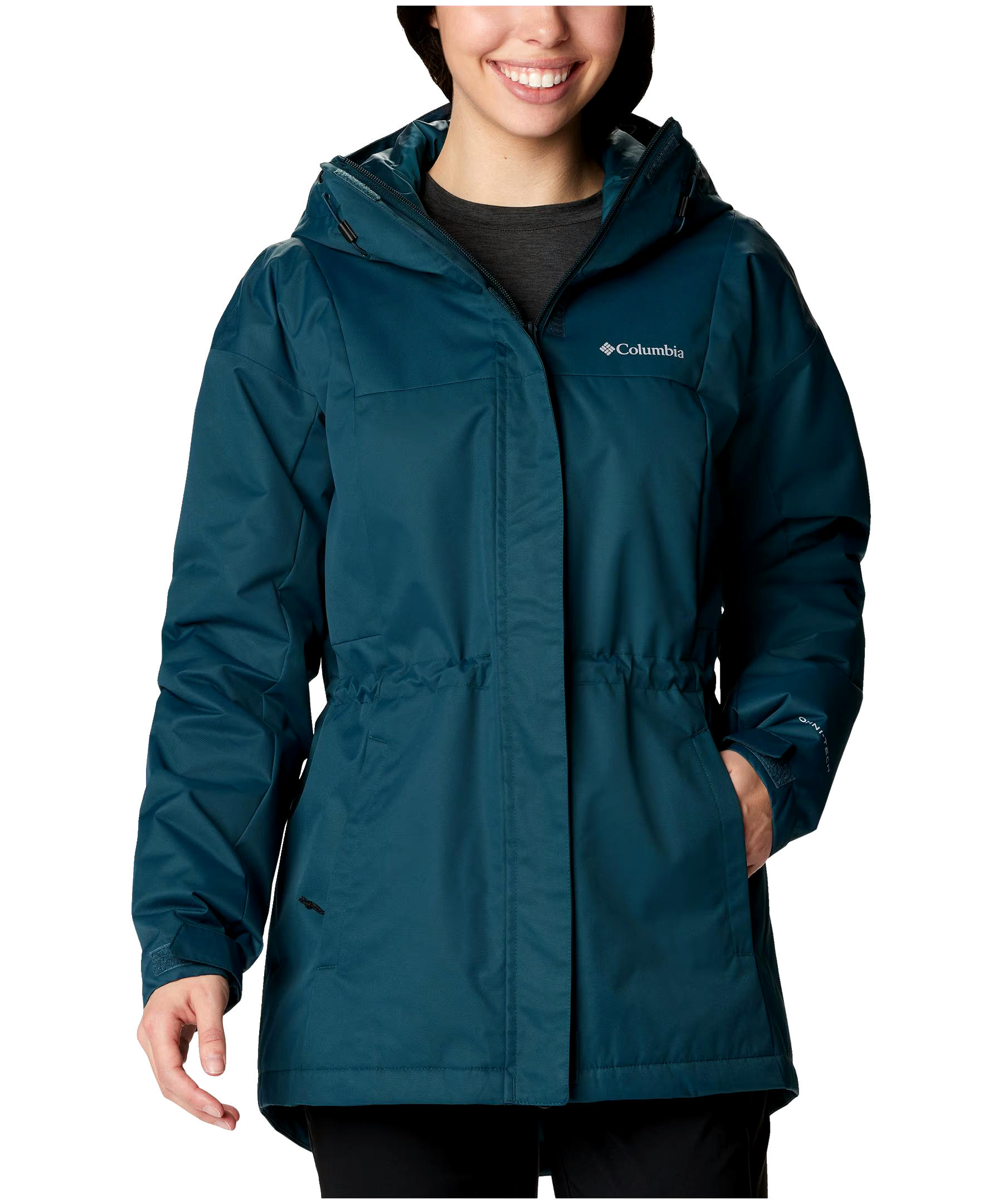 Columbia Women's Hikebound Long Omni-Heat Hooded Insulated Waterproof Rain Jacket