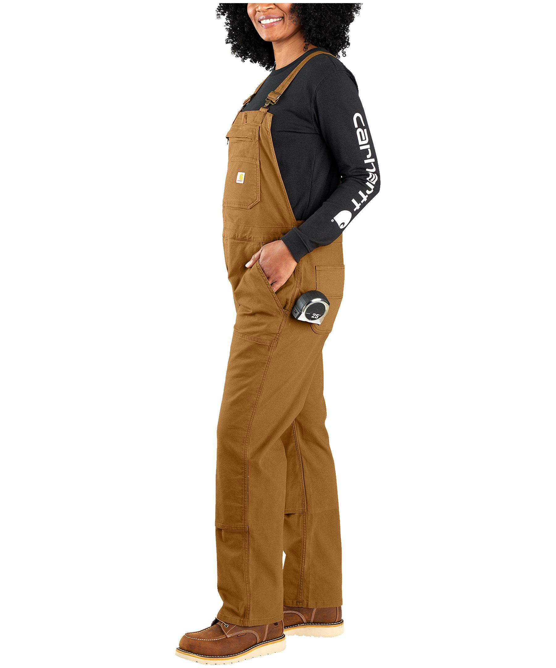 Carhartt Women's Rugged Flex Loose Fit Double Front Canvas Bib Overalls