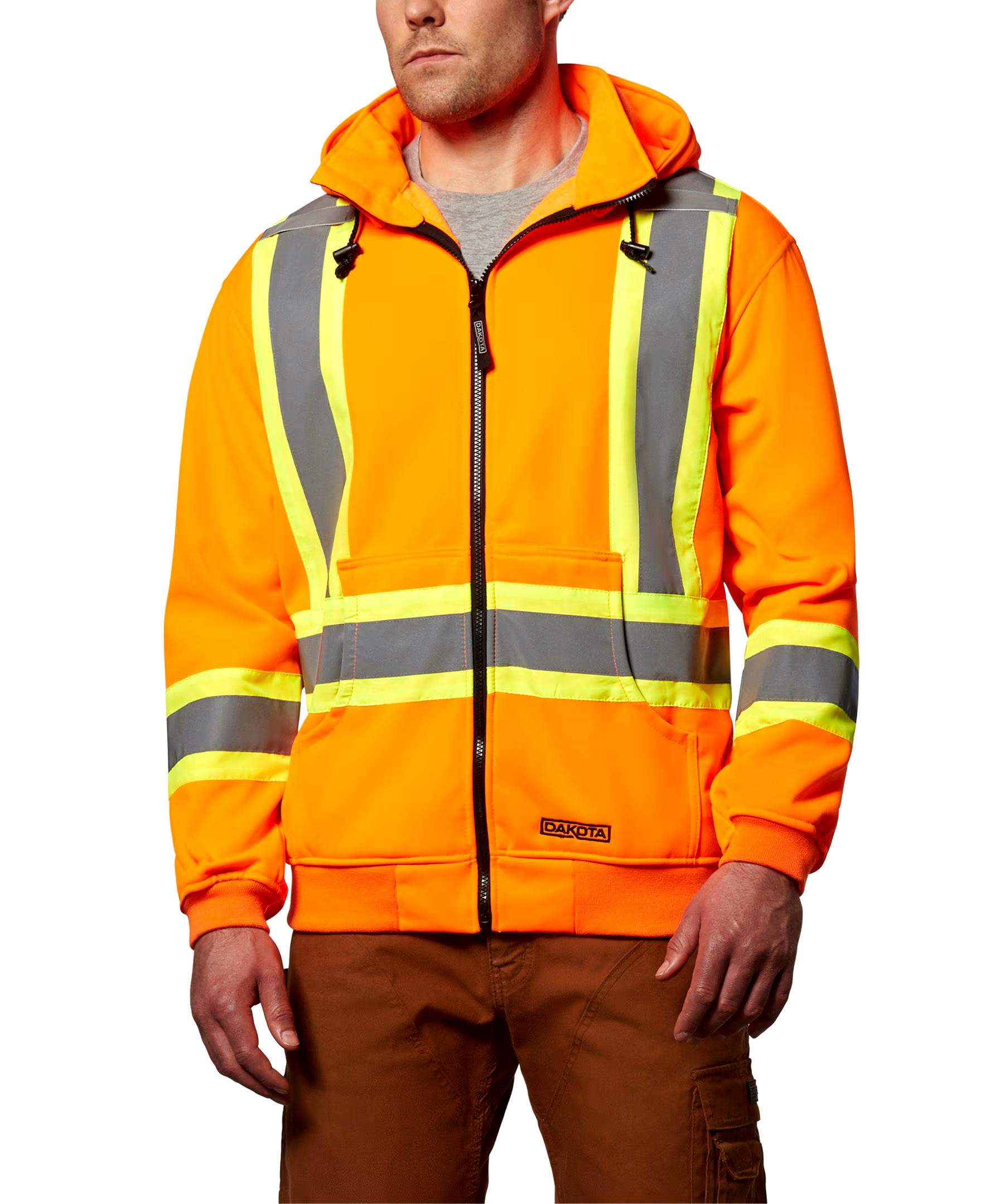 Dakota WorkPro Series Men's Hi-Visibility Lined Full Zip Hoodie Sweatshirt