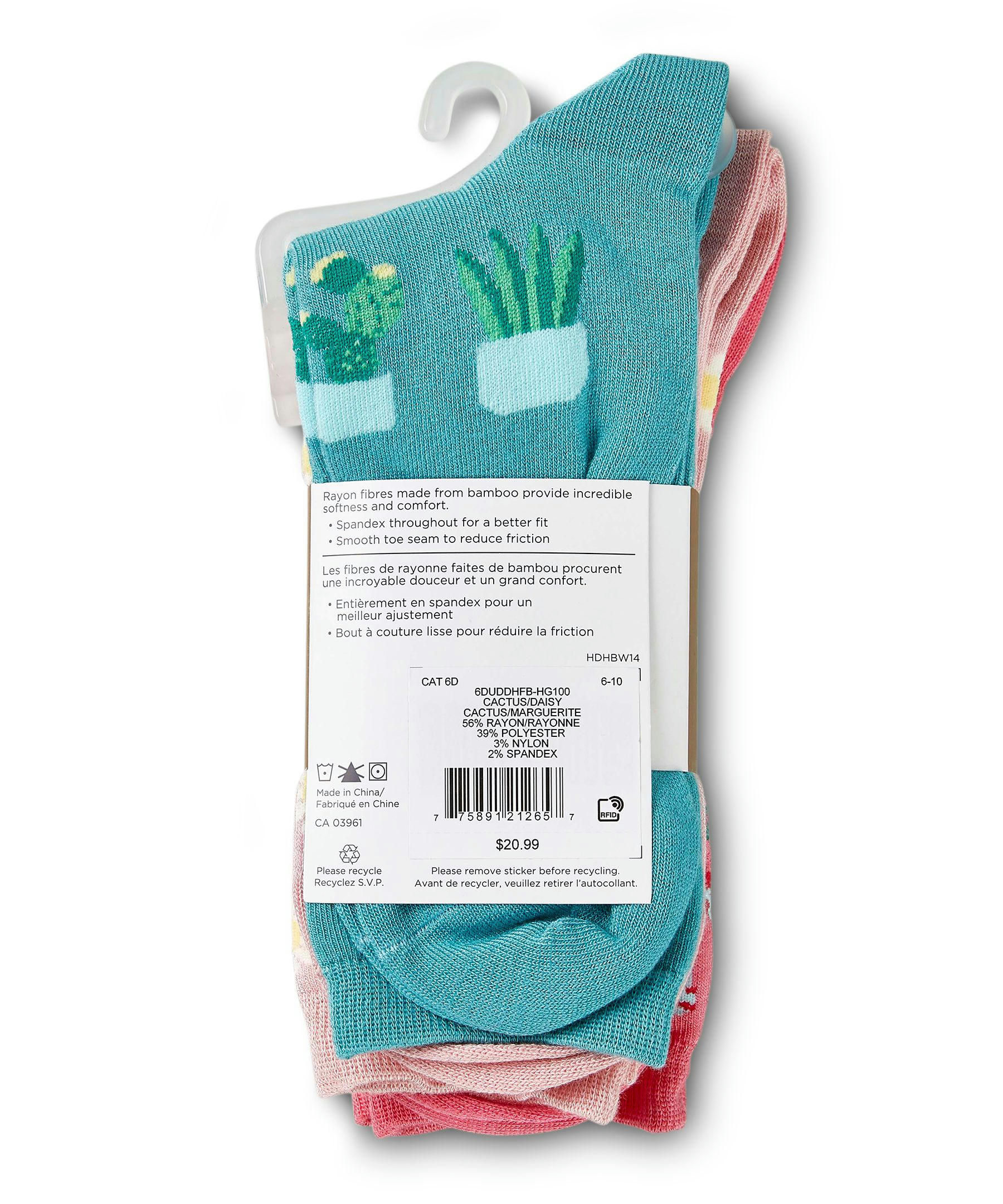 Denver Hayes Women's 3 Pack Bamboo Crew Socks