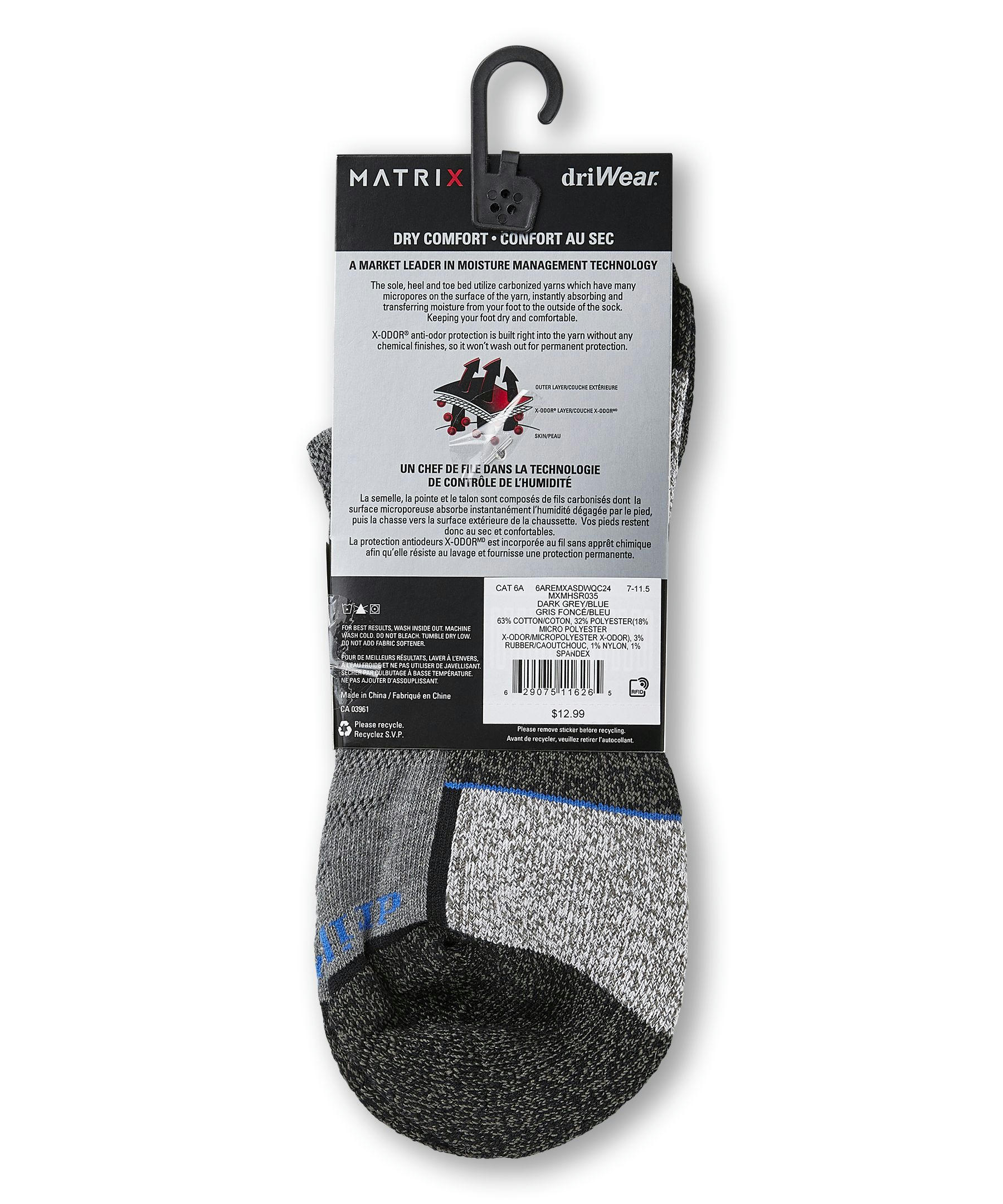 Matrix Men's Driwear Quarter Sport Socks