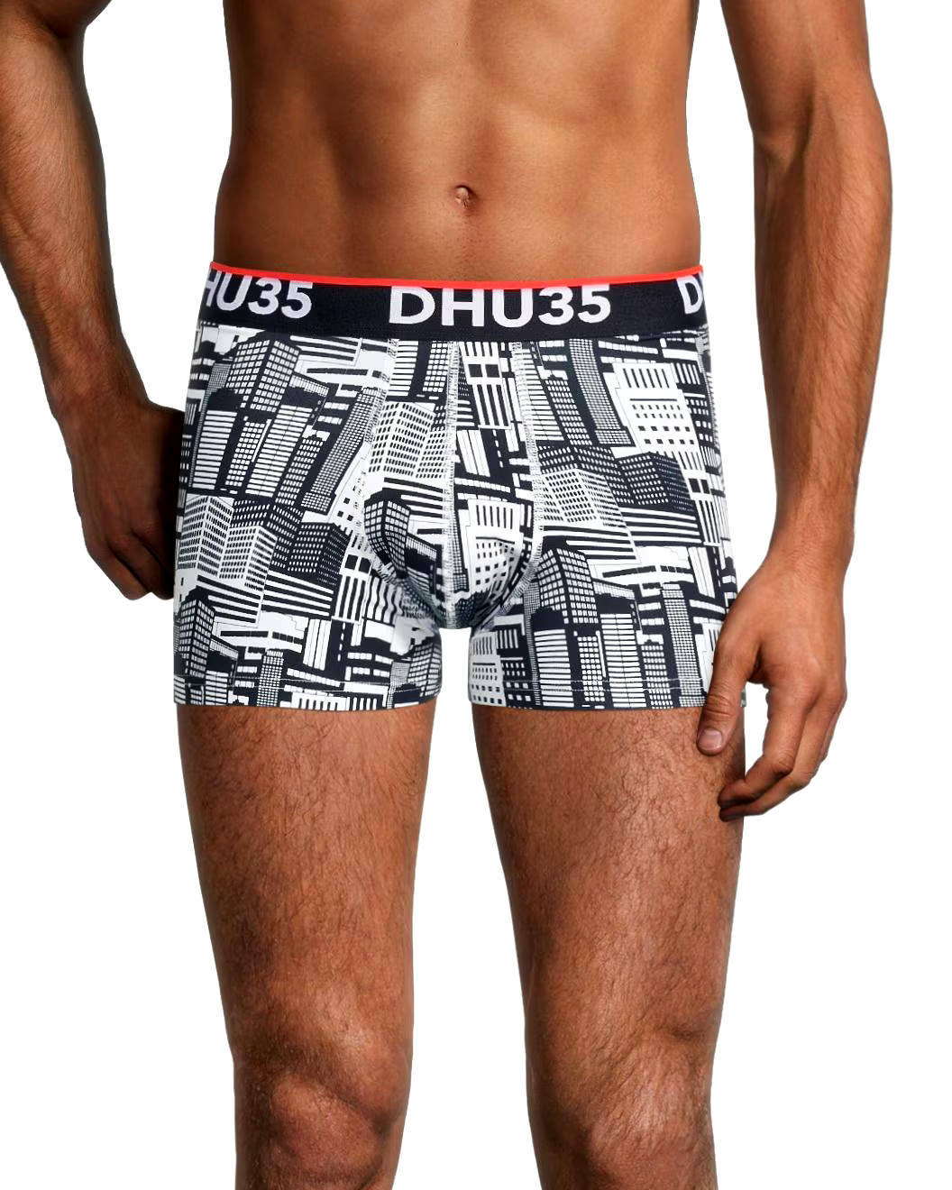 Denver Hayes Men's 2 Pack Fashion Side X Side Cotton Stretch Trunk Briefs with Elastic Waistband