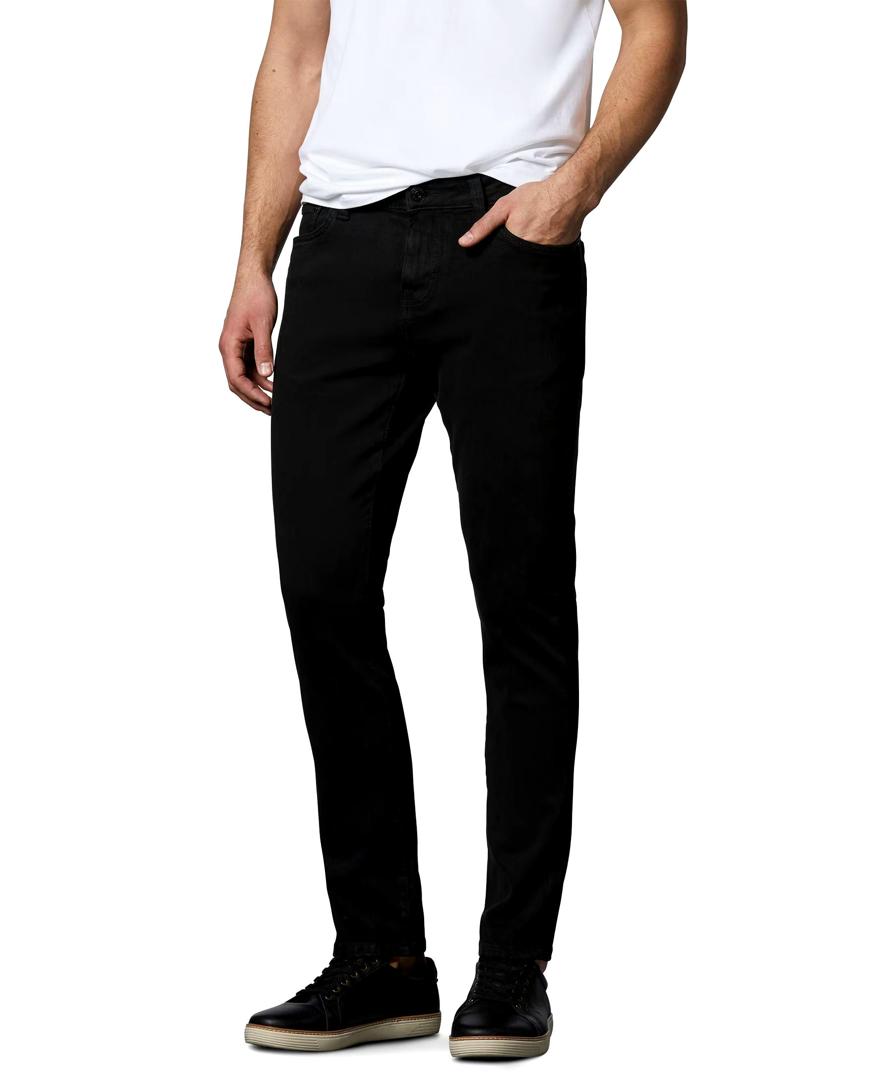 Denver Hayes Men's FLEXTECH Slim Fit 4 Way Stretch Jeans - Black