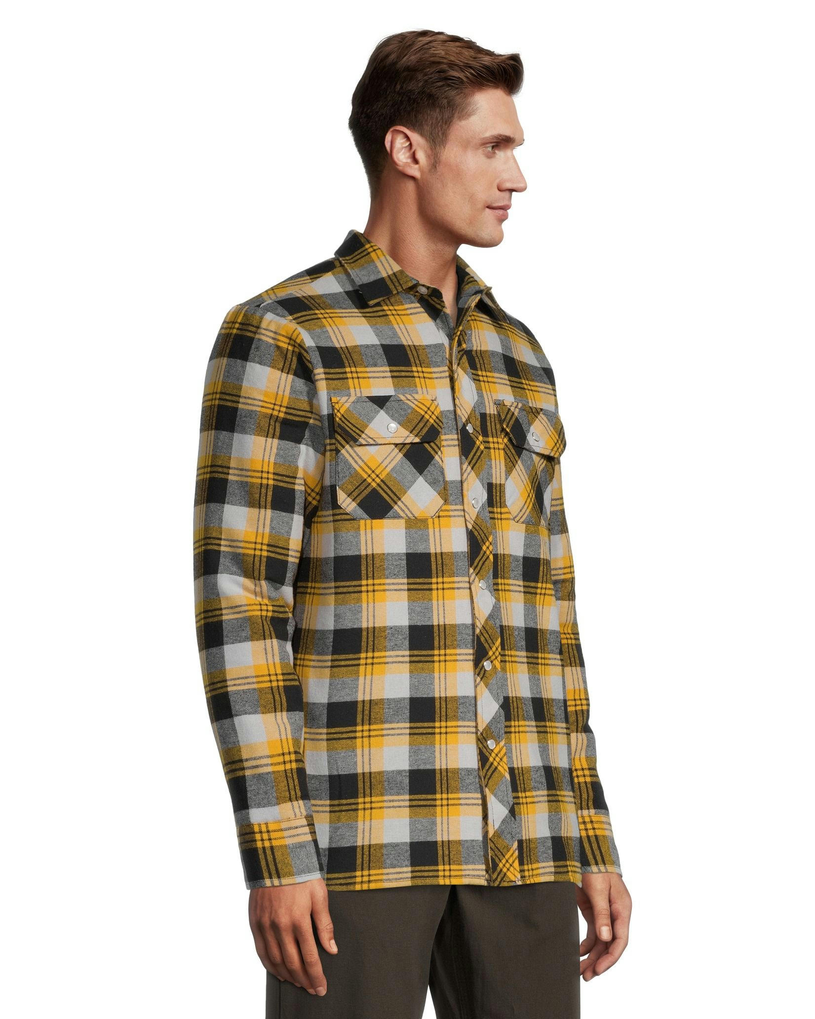 Aggressor Men's Snap-Front Plaid Quilted Flannel Work Shirt