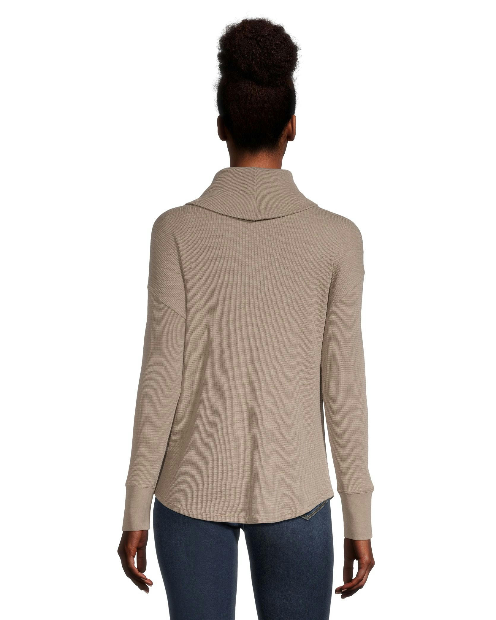 Denver Hayes Women's High Neck Long Sleeve Waffle Shirt