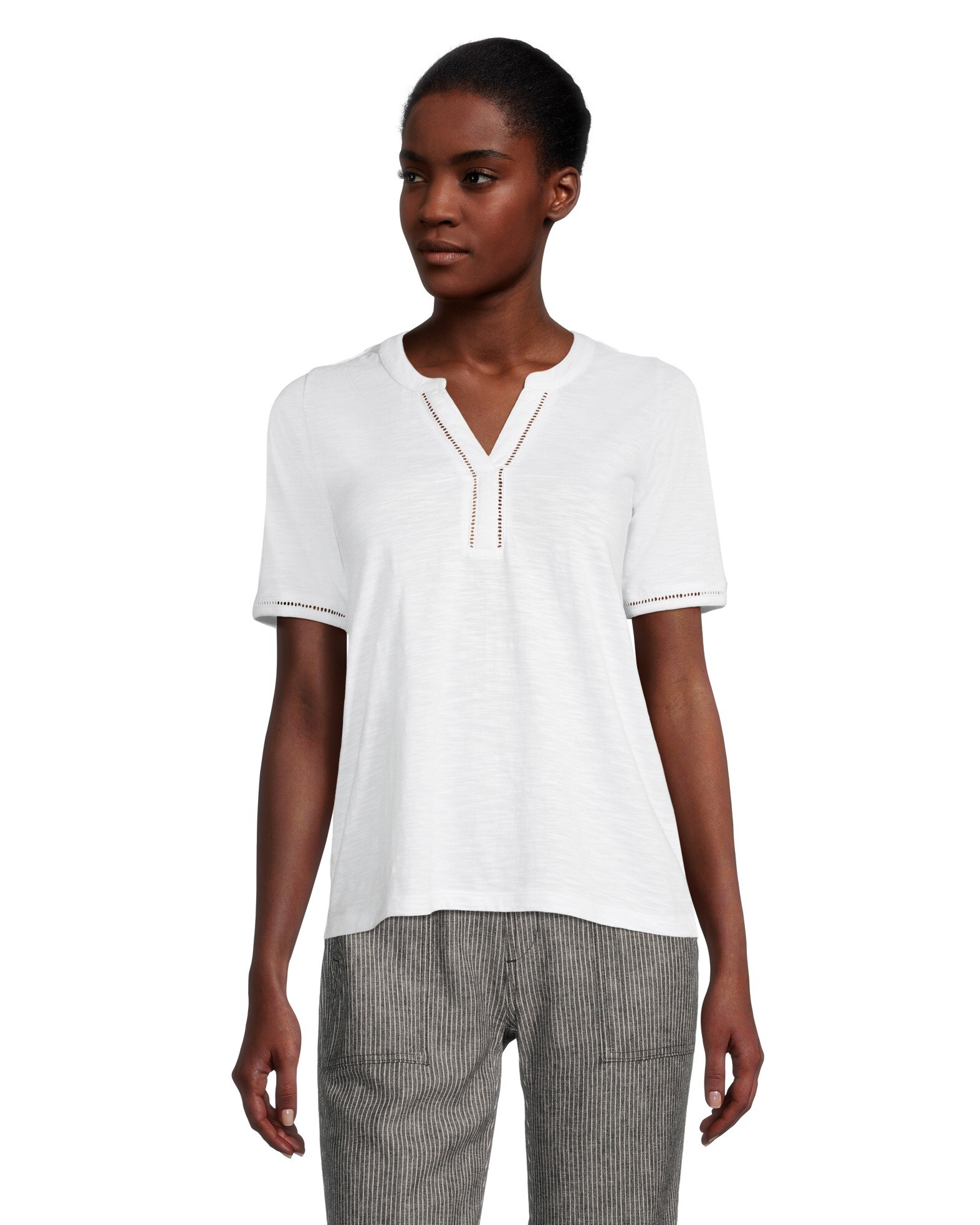 Women's Semi-Fitted Y-Neck T Shirt