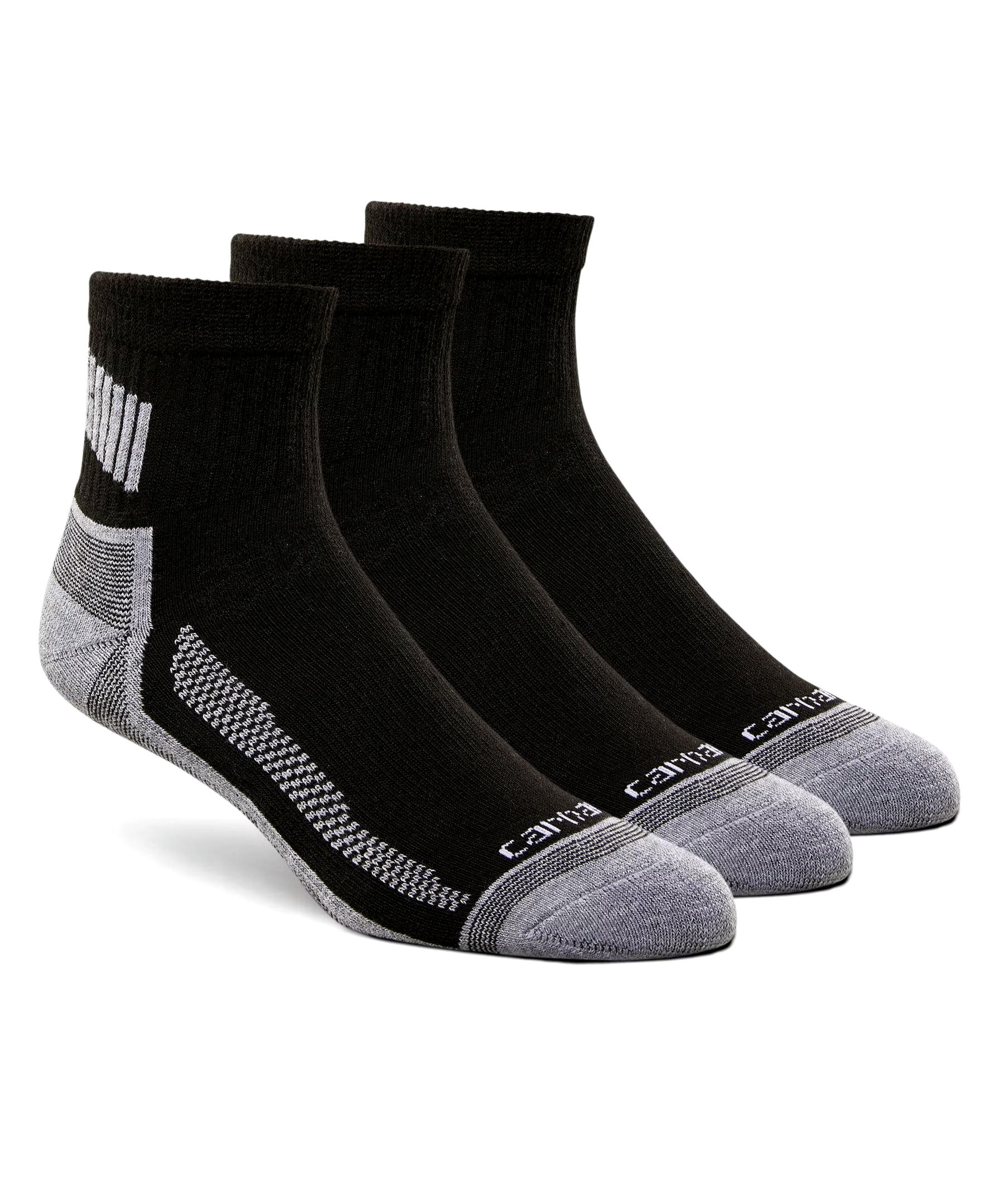 Carhartt Men's Force Midweight Quarter Work Socks - 3-Pack