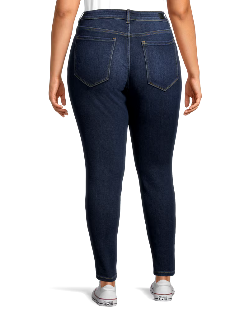 Denver Hayes Women's Curvy Fit Mid Rise Skinny Jeans - Dark Wash