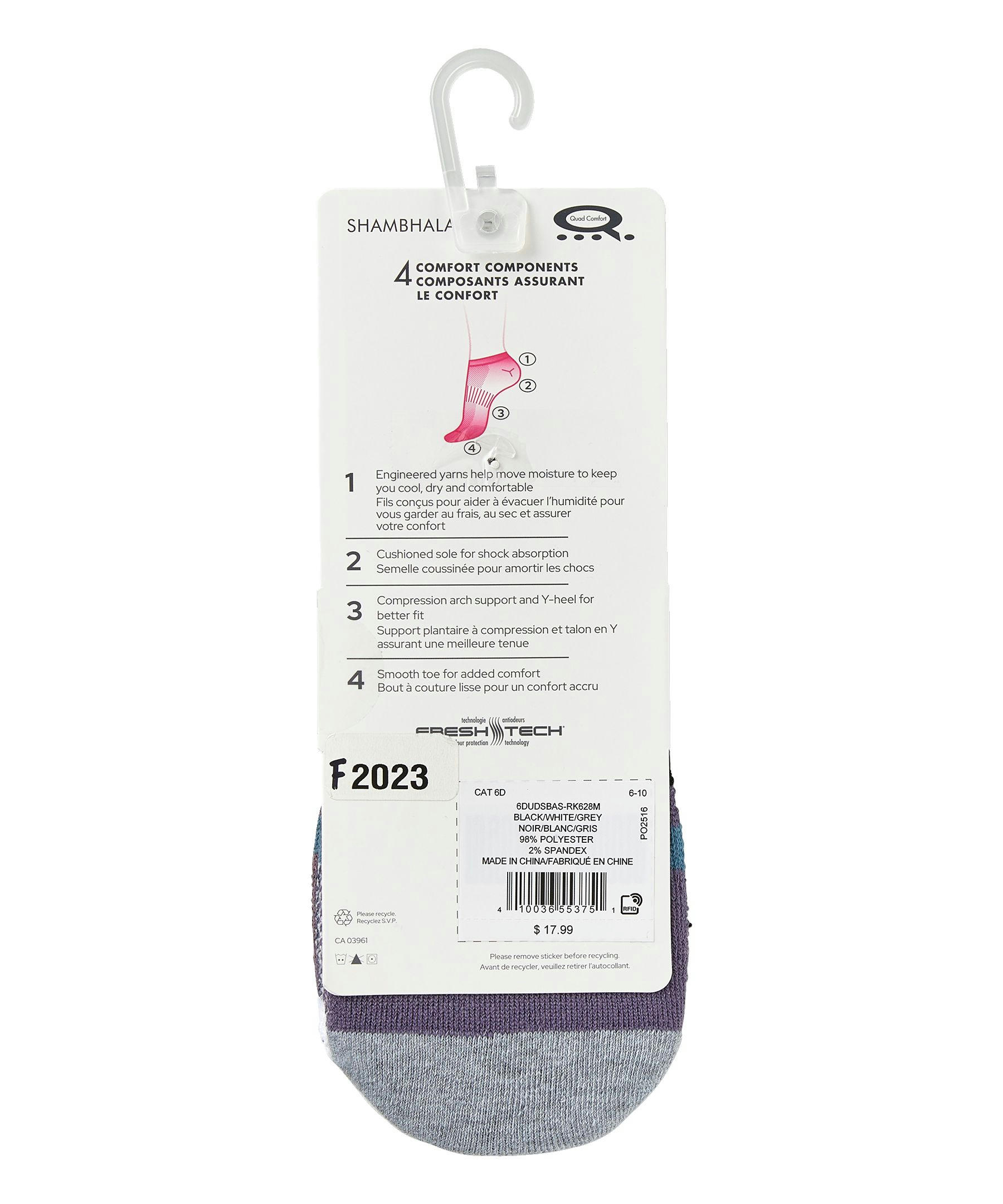 Shambhala Women's 3 Pack Freshtech Sneaker Sport Socks