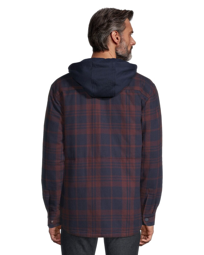 WindRiver Men's Lined T-Max Insulated Flannel Hooded Cotton Shacket