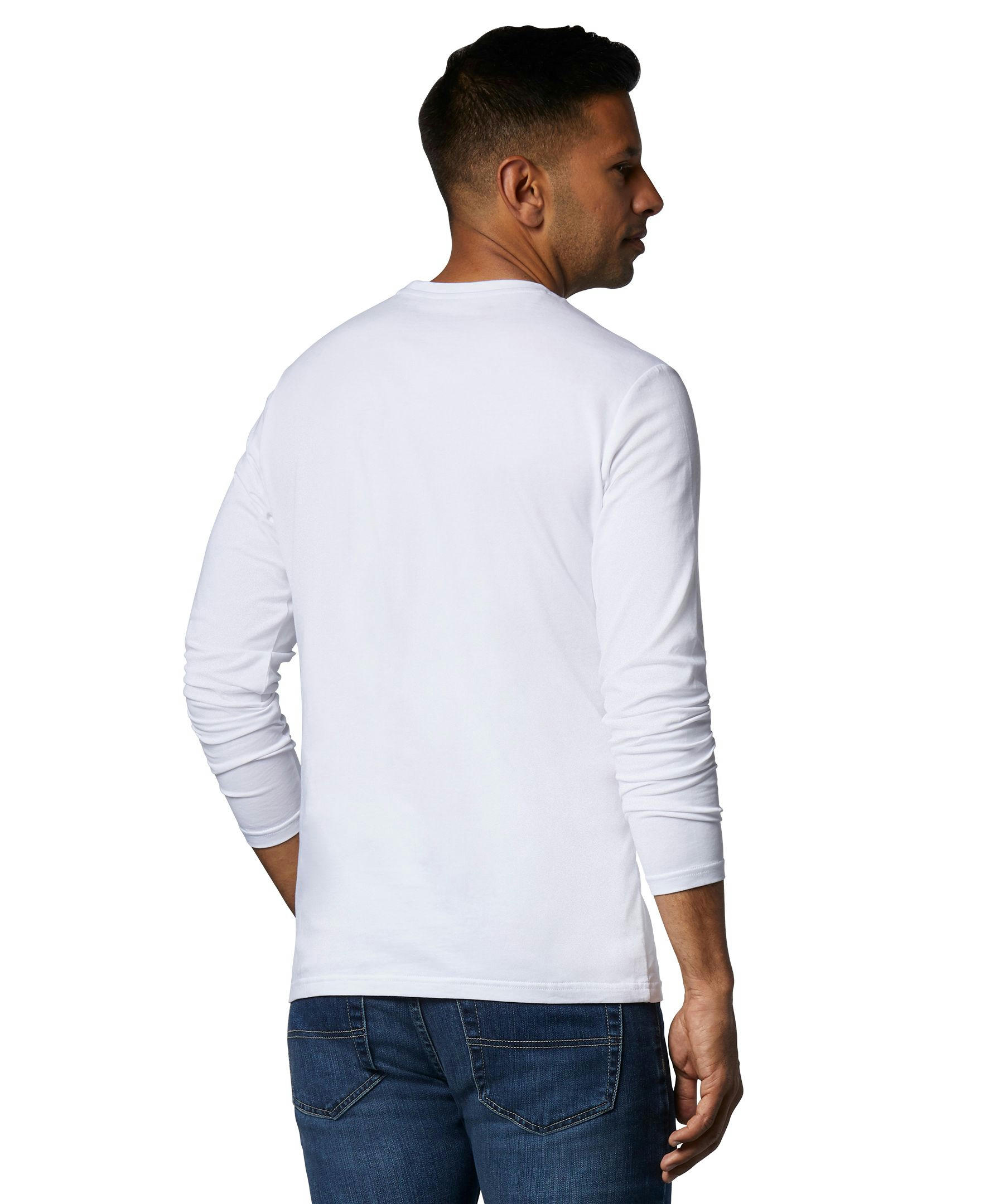 Denver Hayes Men's Stretch Long Sleeve Modern Fit Crewneck T Shirt