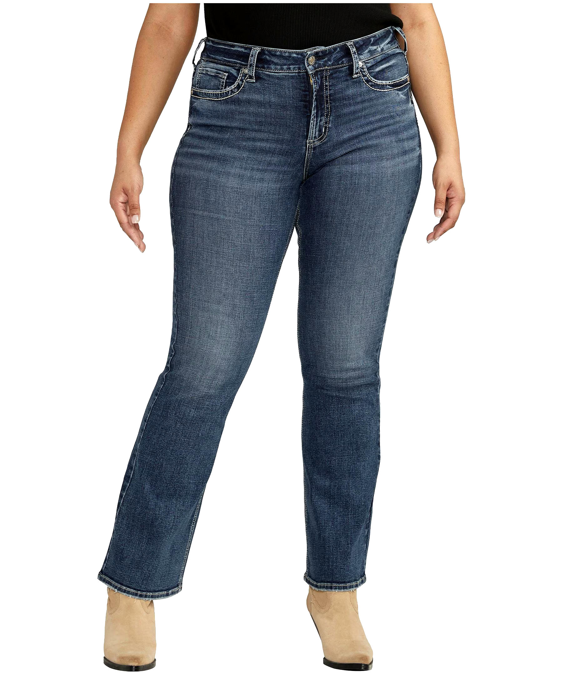 Silver Women's Suki Mid Rise Curvy Fit Bootcut Jeans