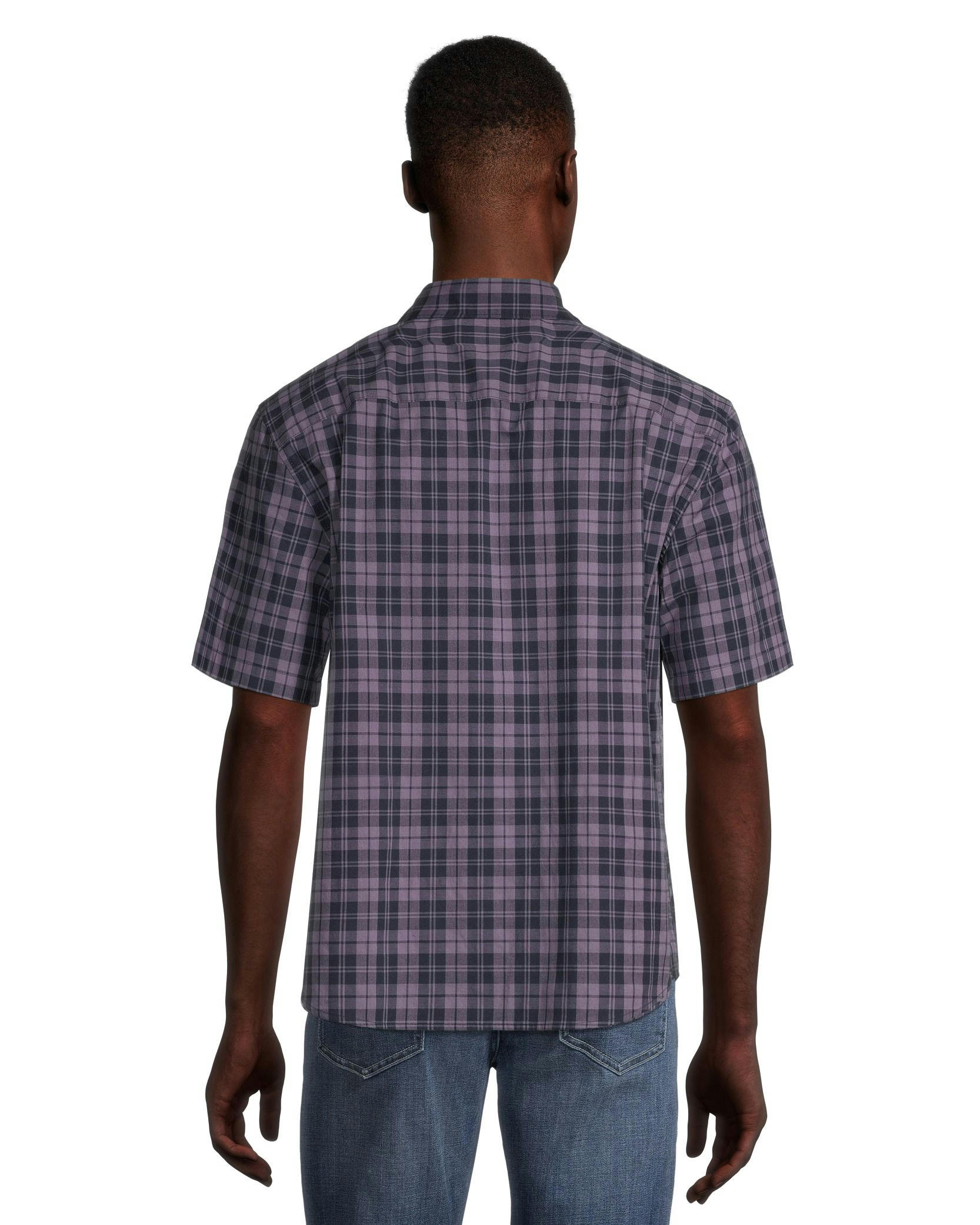 Denver Hayes Men's Classic Fit Short Sleeve Plaid Casual Sport Shirt