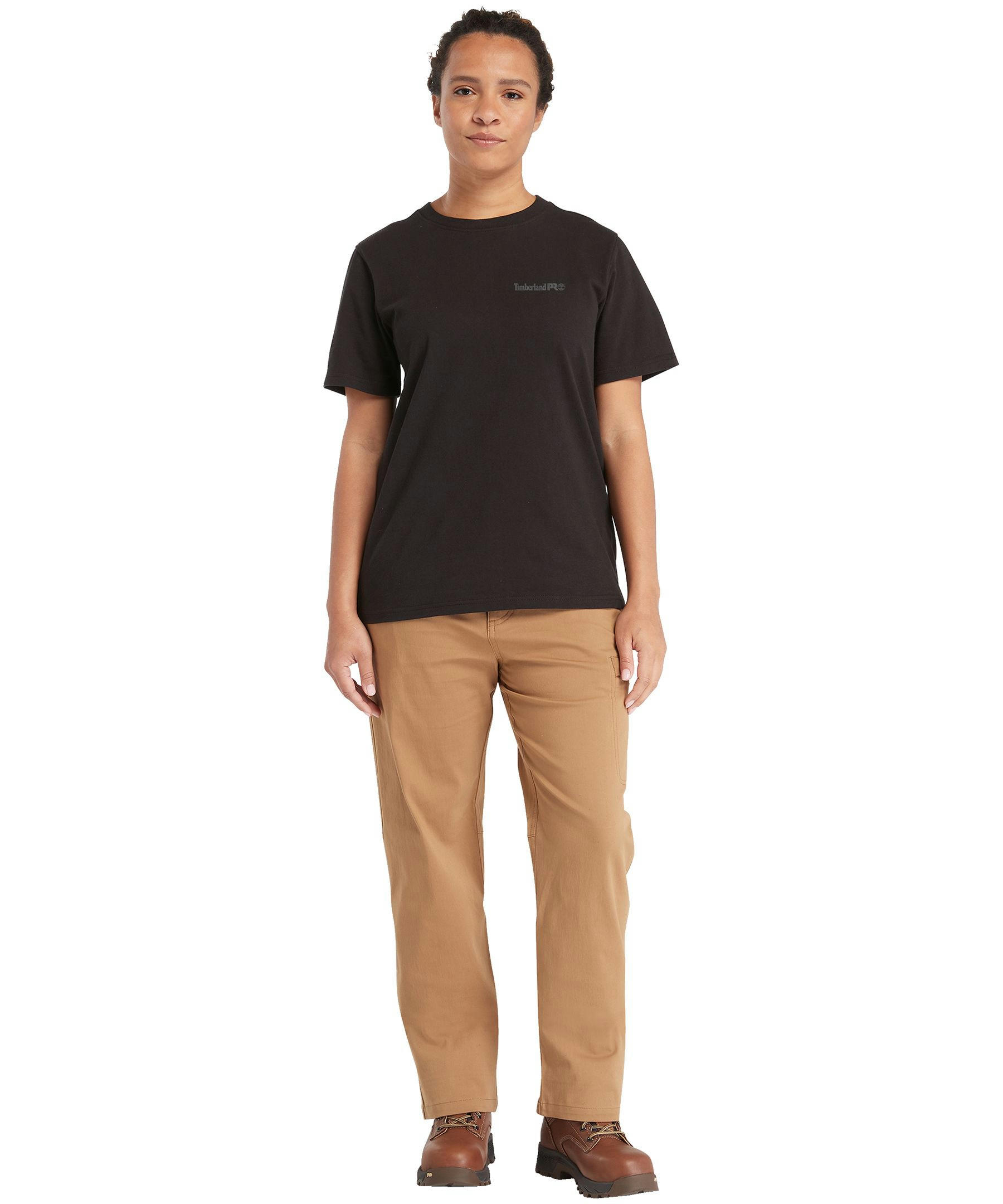 Timberland Pro Women's Reflective Logo Short Sleeve Original Fit Cotton Shirt