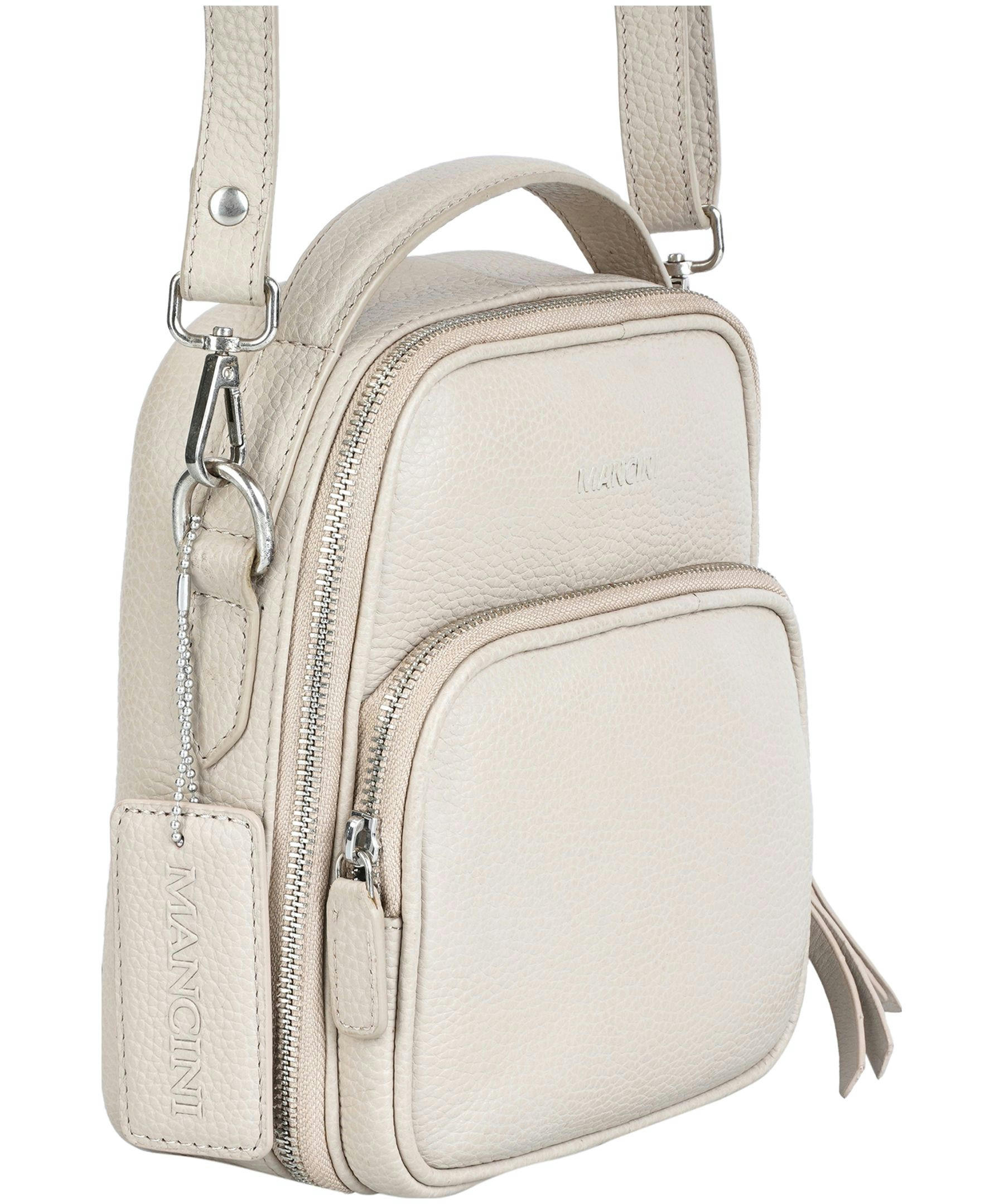 Mancini Leather Goods Women's Pebelled Daisy North/South Crossbody Bag