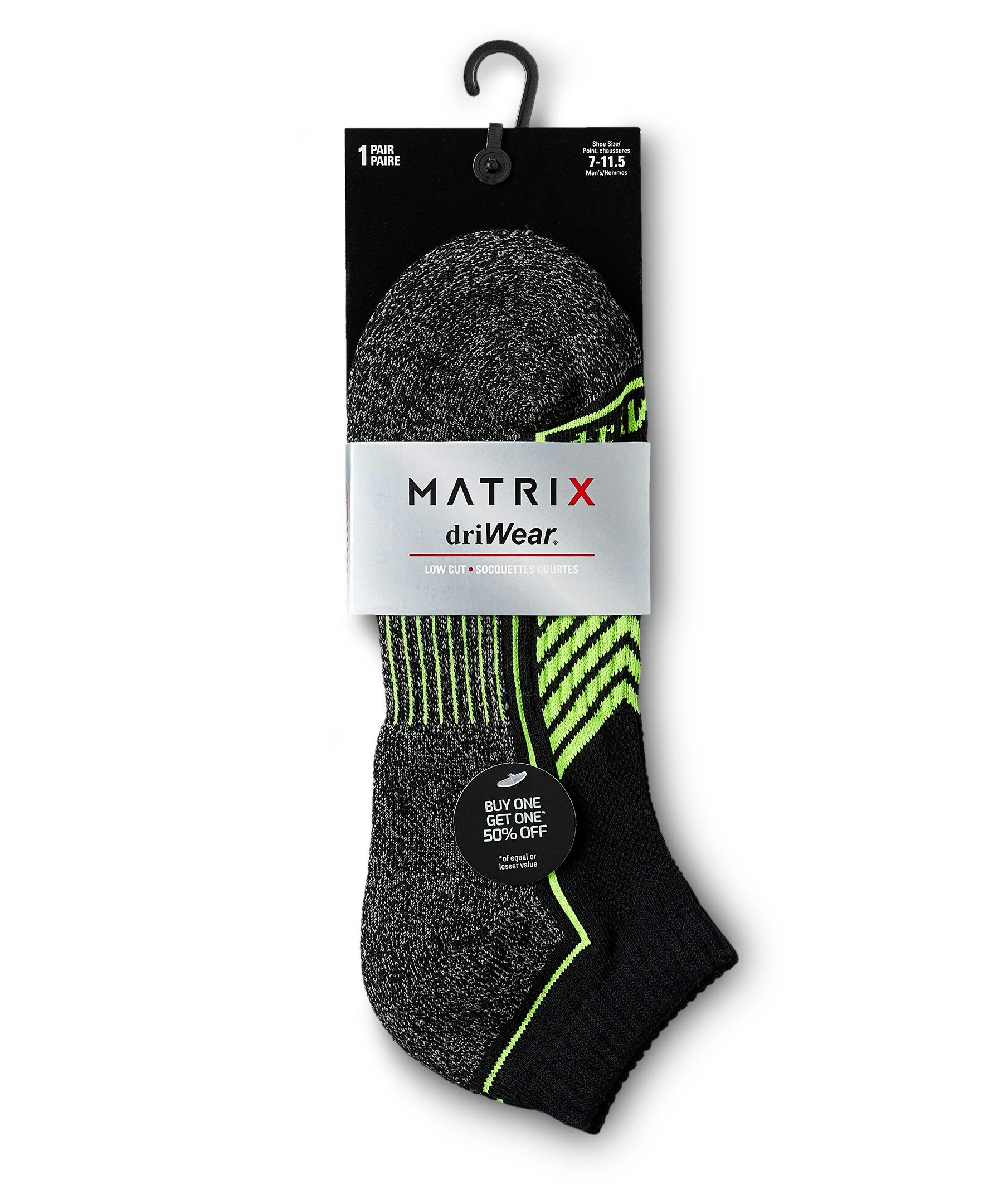 Matrix Men's driWear  Low Cut Cushion Sport Socks