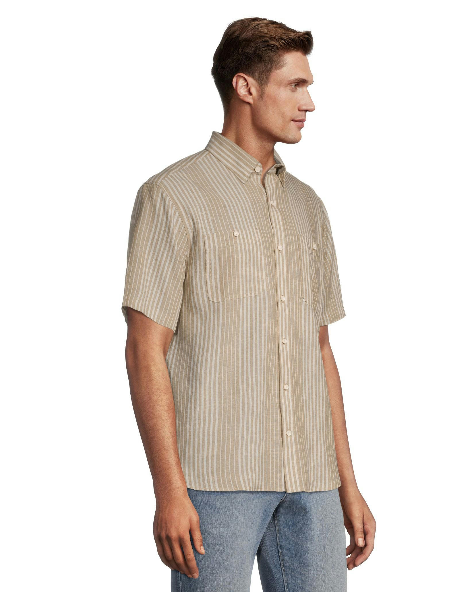 Denver Hayes Men's Classic Fit Short Sleeve Hemp Shirt