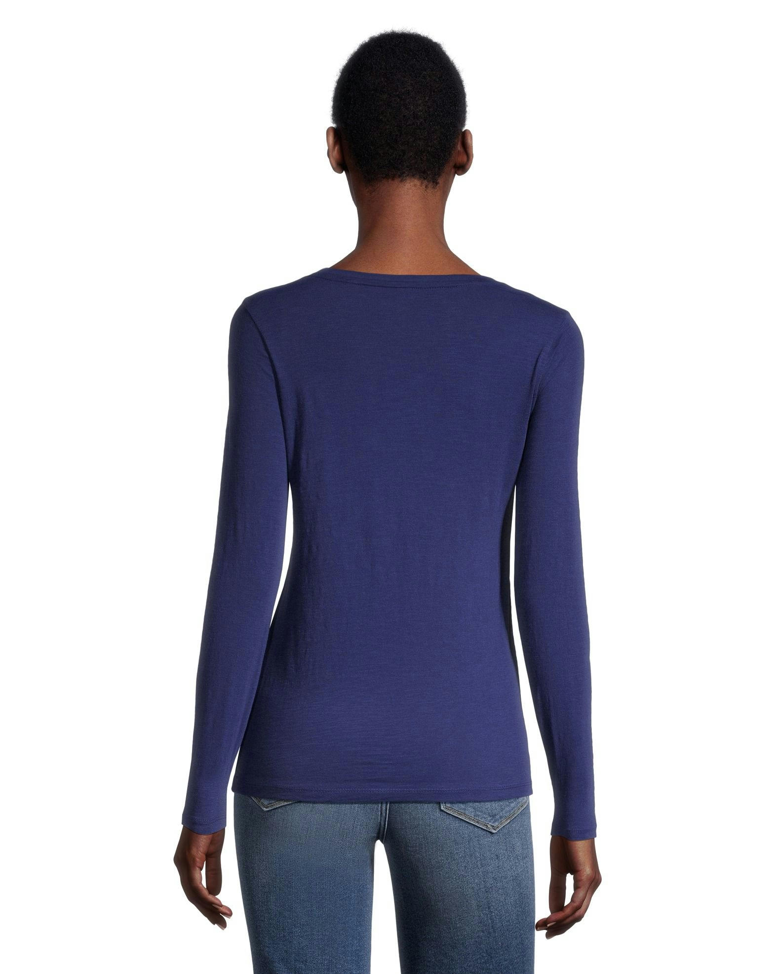 Denver Hayes Women's Semi Fitted Long Sleeve Crewneck T Shirt