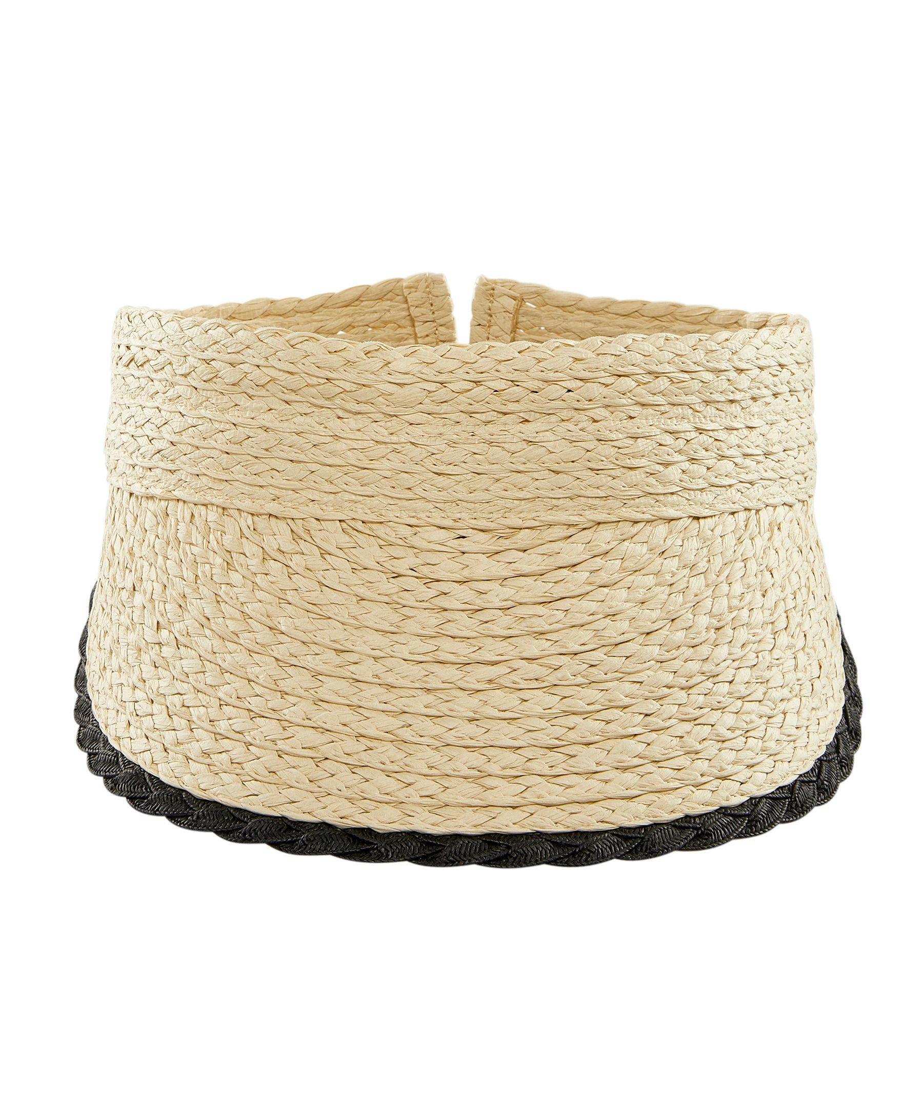 Denver Hayes Women's Straw Visor with Scallop Detail