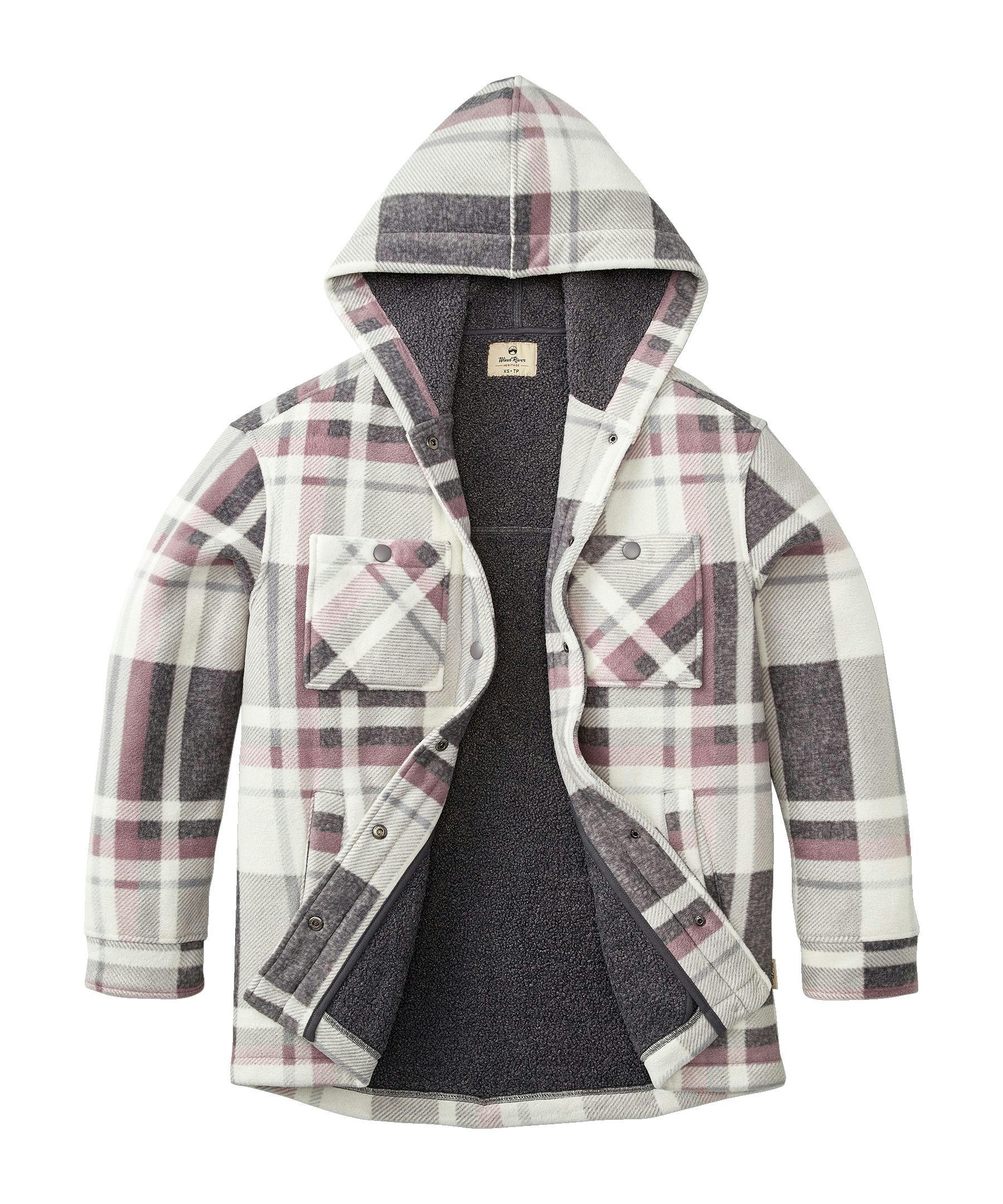 WindRiver Women's Snap Front Hooded Fleece Shacket