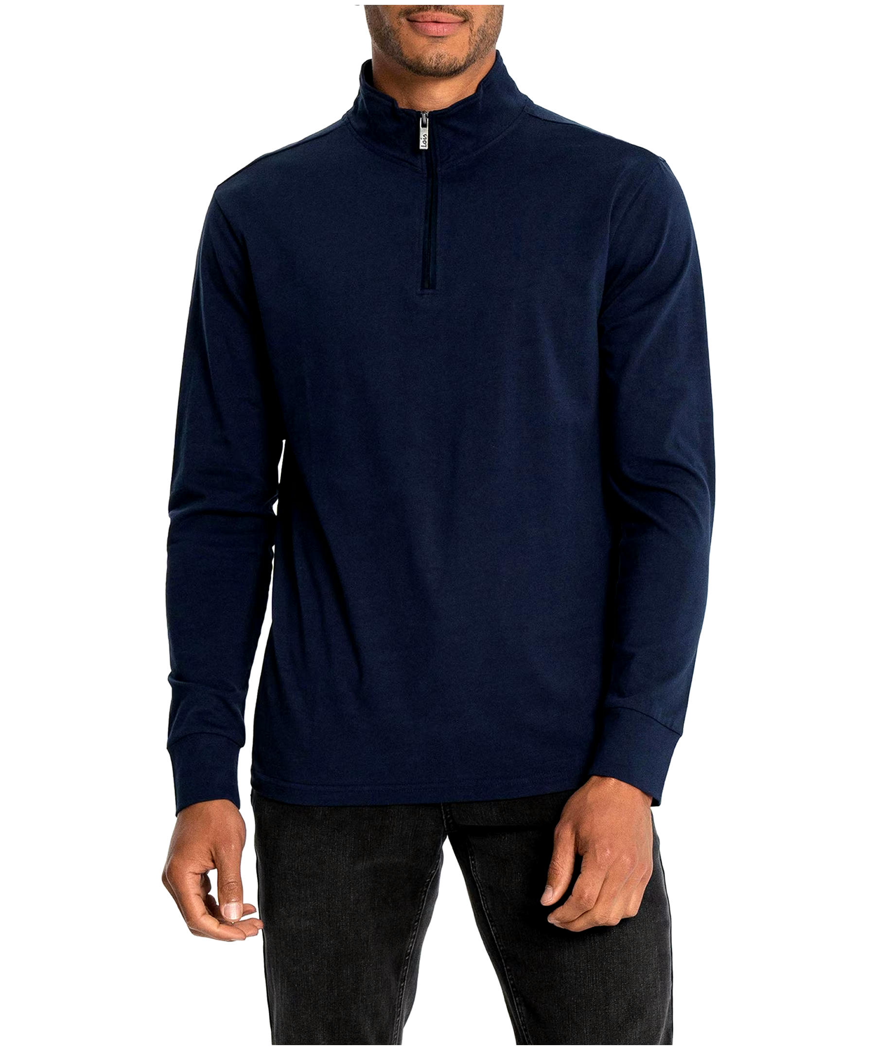 Lois Men's Lennox Quarter Zip Long Sleeve Mock Neck Knit Top