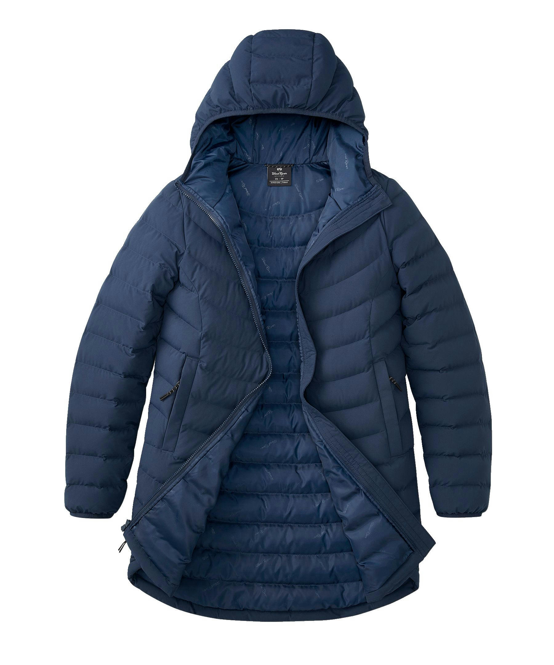 WindRiver Women's Hyper-Dri HD1 Water Repellent T-MAX Insulated Long Puffer Jacket