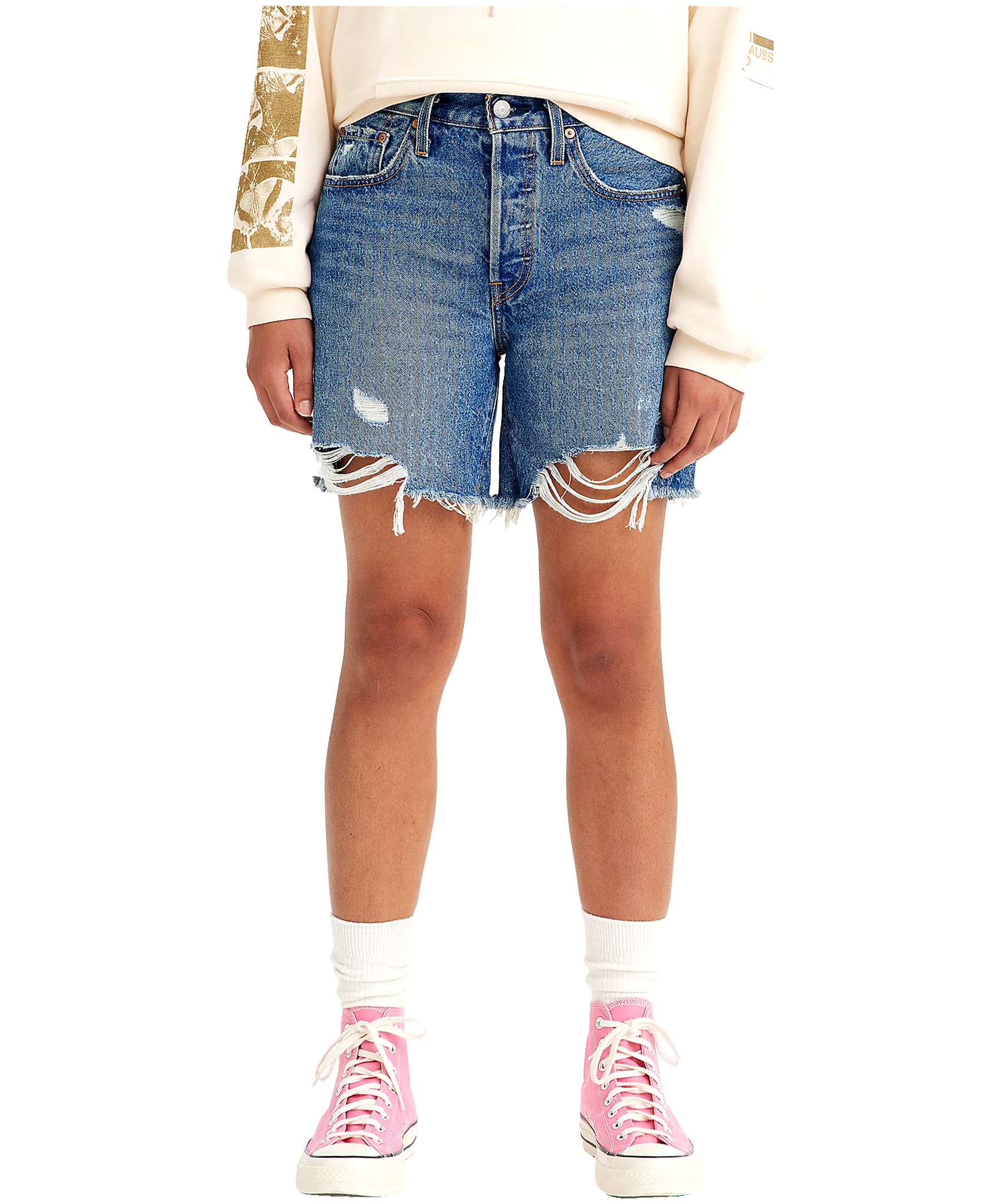 Levi's Women's 501 High Rise Jean Shorts - Medium Indigo