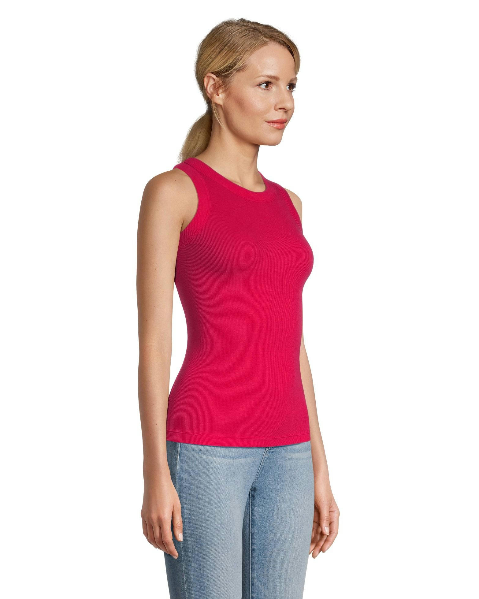 Denver Hayes Women's Fitted High Neck Ribbed Tank Top