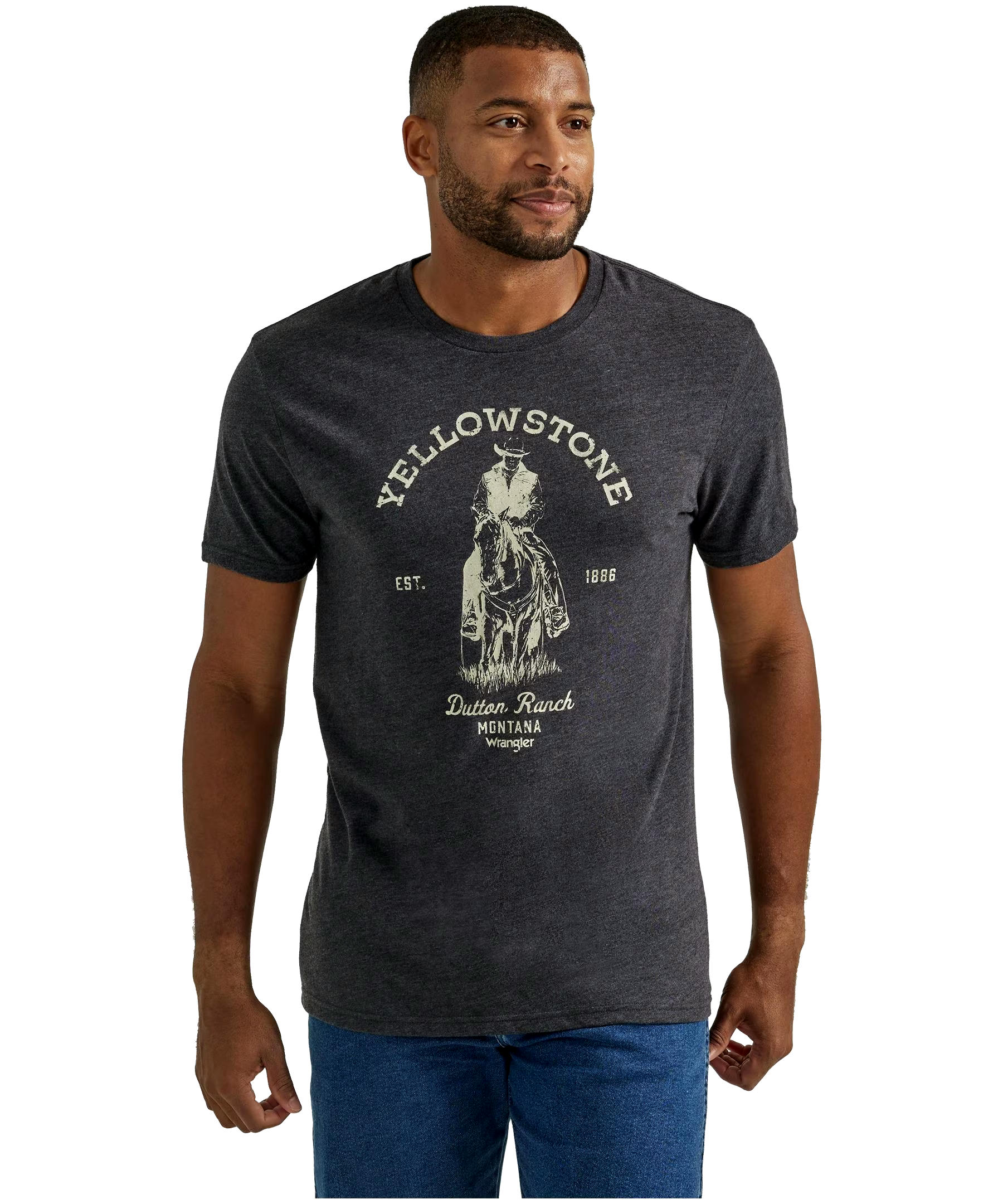 Wrangler Men's Regular Fit Yellowstone Graphic Short Sleeve T Shirt