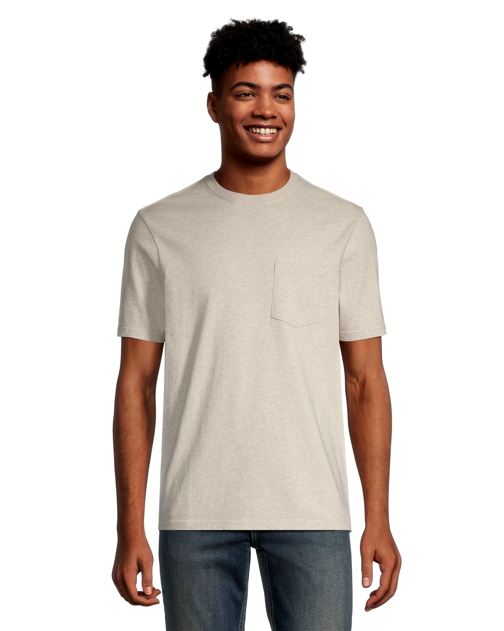 Denver Hayes Men's 50 Wash Classic Fit Chest Pocket Crewneck Cotton T Shirt