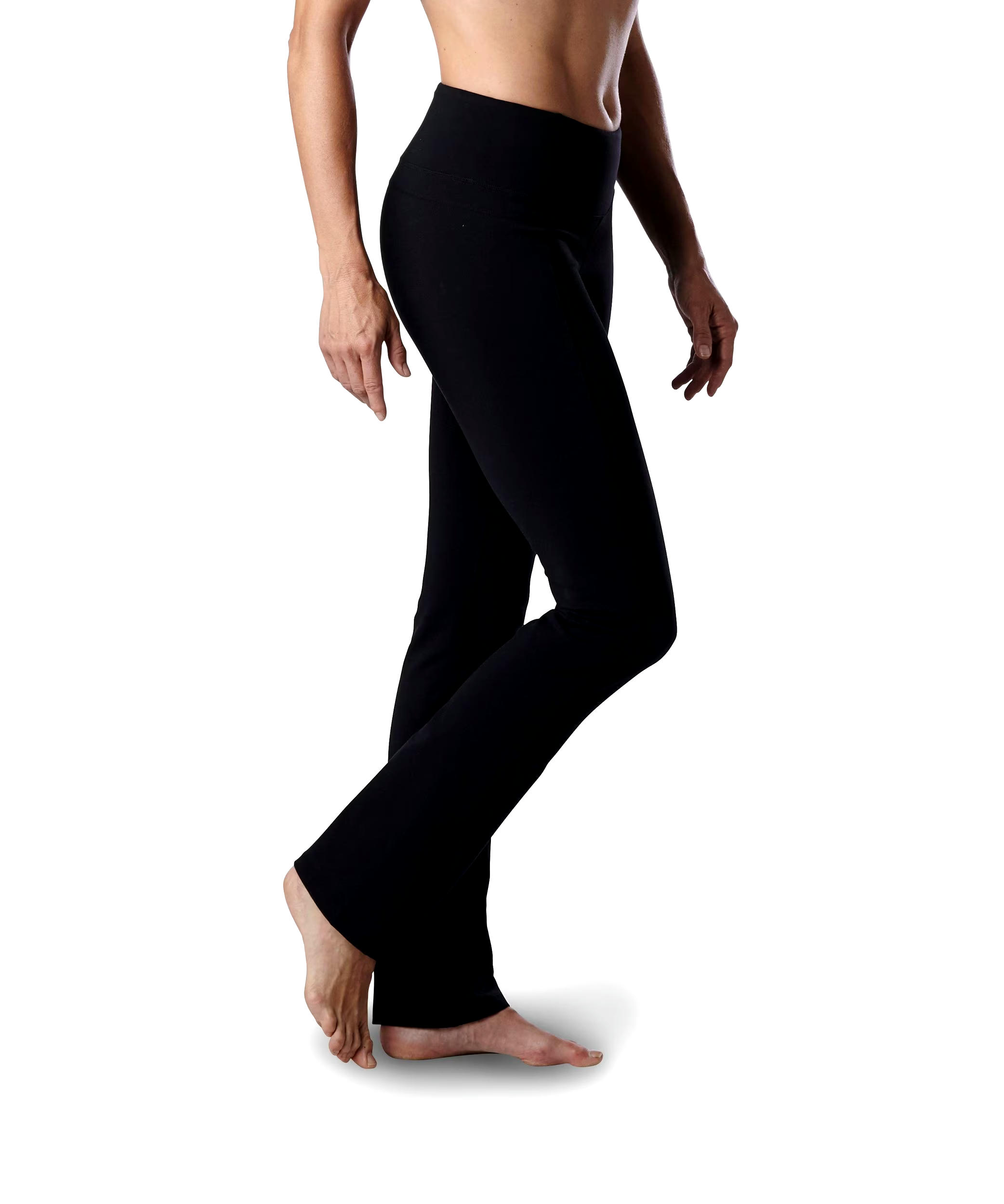 Shambhala Women's Mid Rise Live-In Shape Tummy Slimming Straight Leg Pants