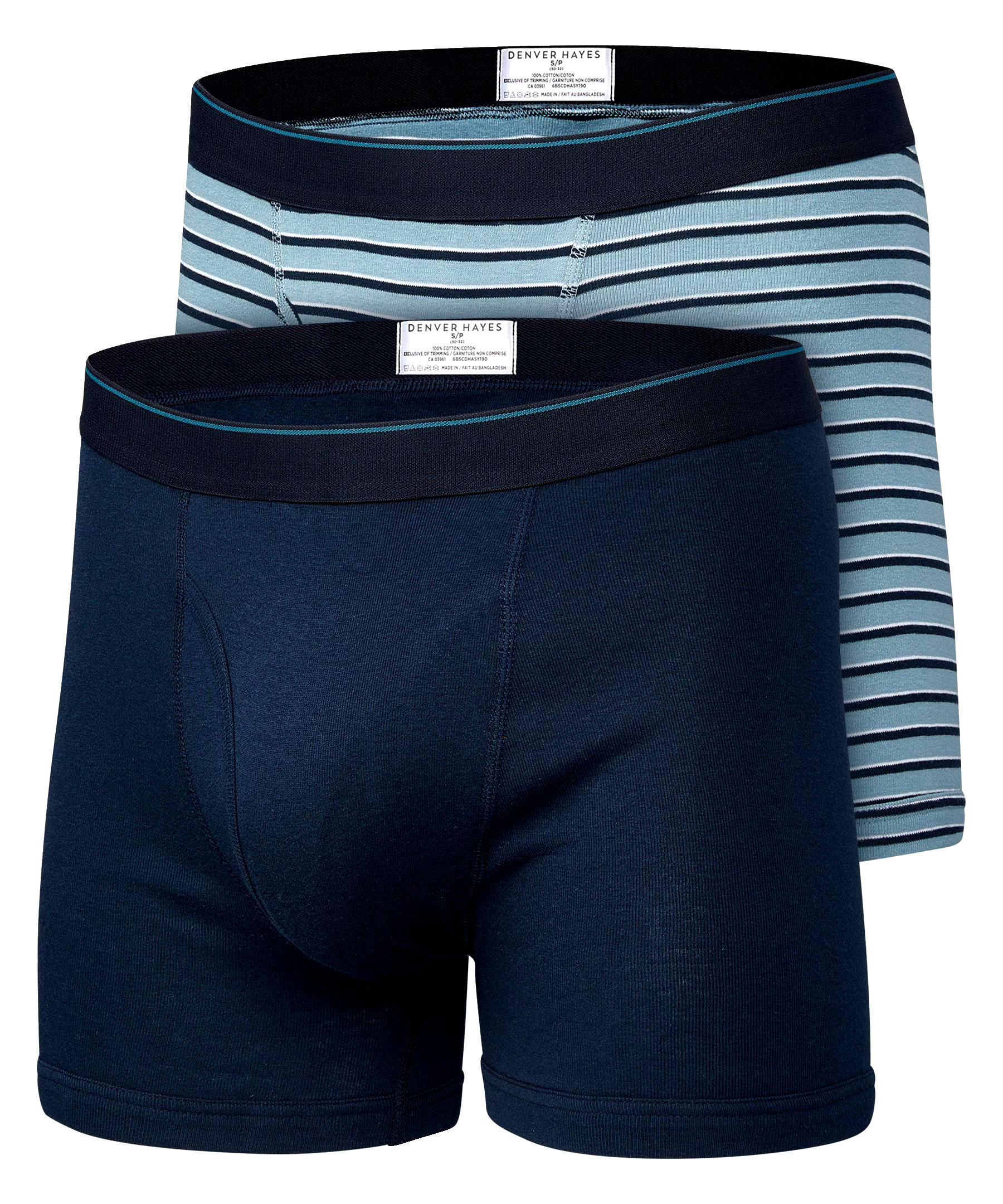 Denver Hayes Men's 2 Pack Yarn Dye Boxer Briefs