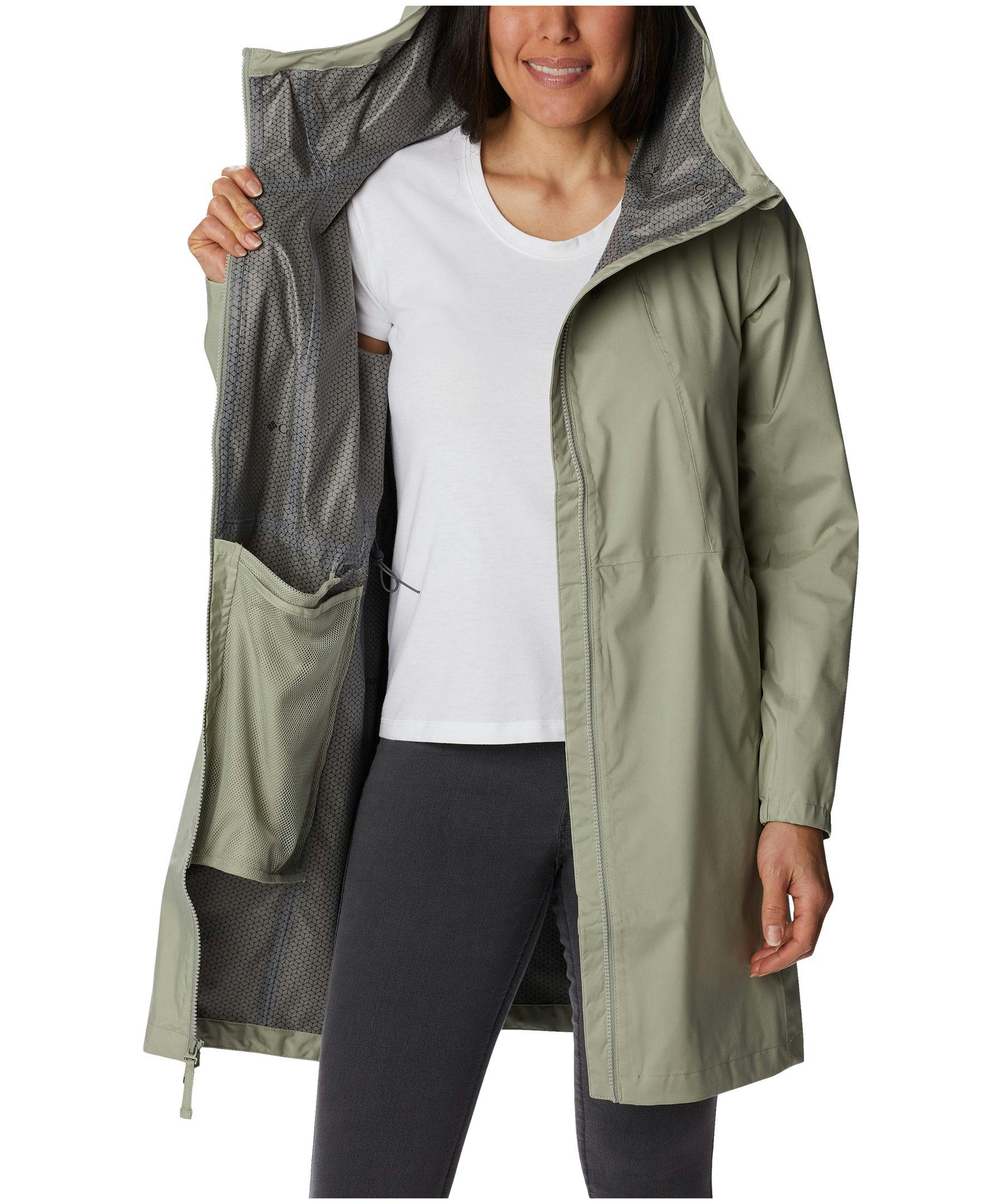 Columbia Women's Weekend Adventure Waterproof Omni-Tech Long Rain Jacket