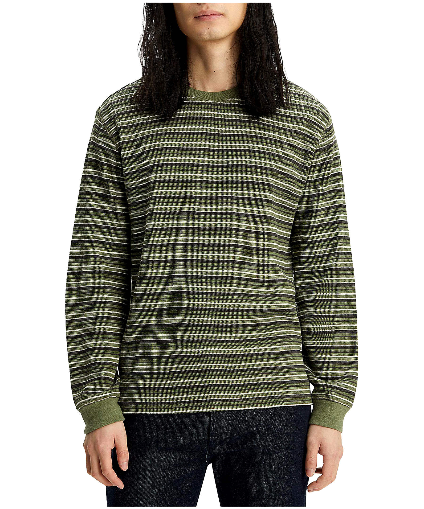 Levi's Men's Long Sleeve Striped Thermal Knit Top