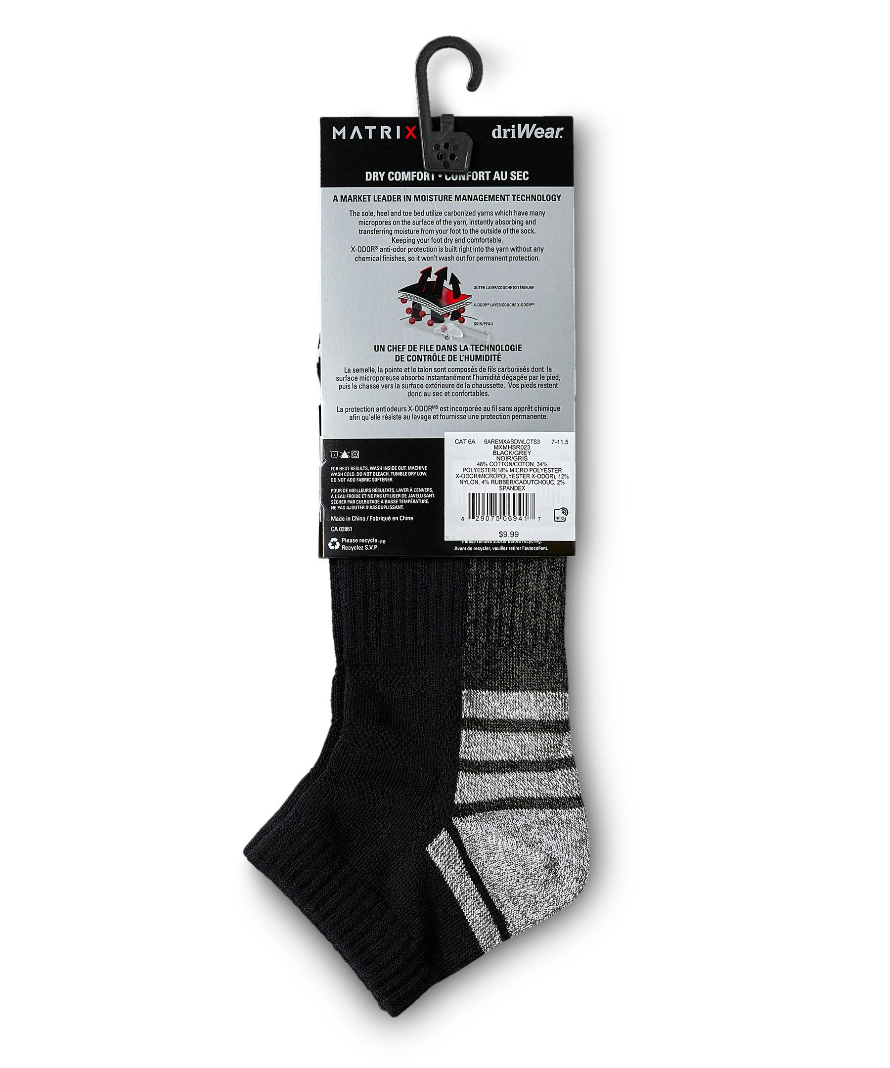 Matrix Men's driWear Low Cut Thin Sport Socks
