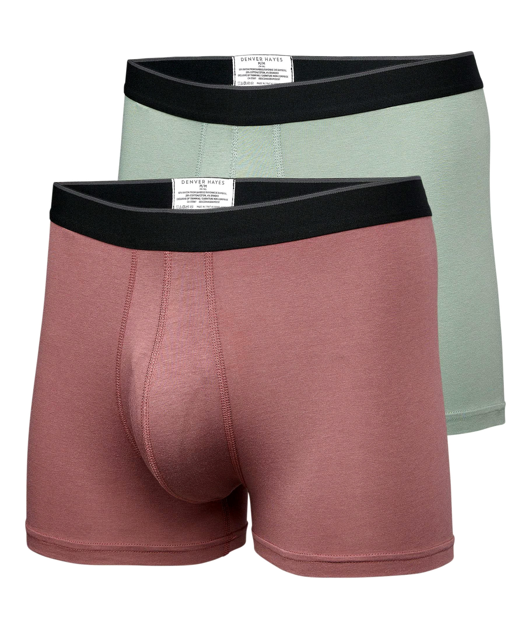 Denver Hayes Men's Rayon from Bamboo 2-Pack Trunk Briefs