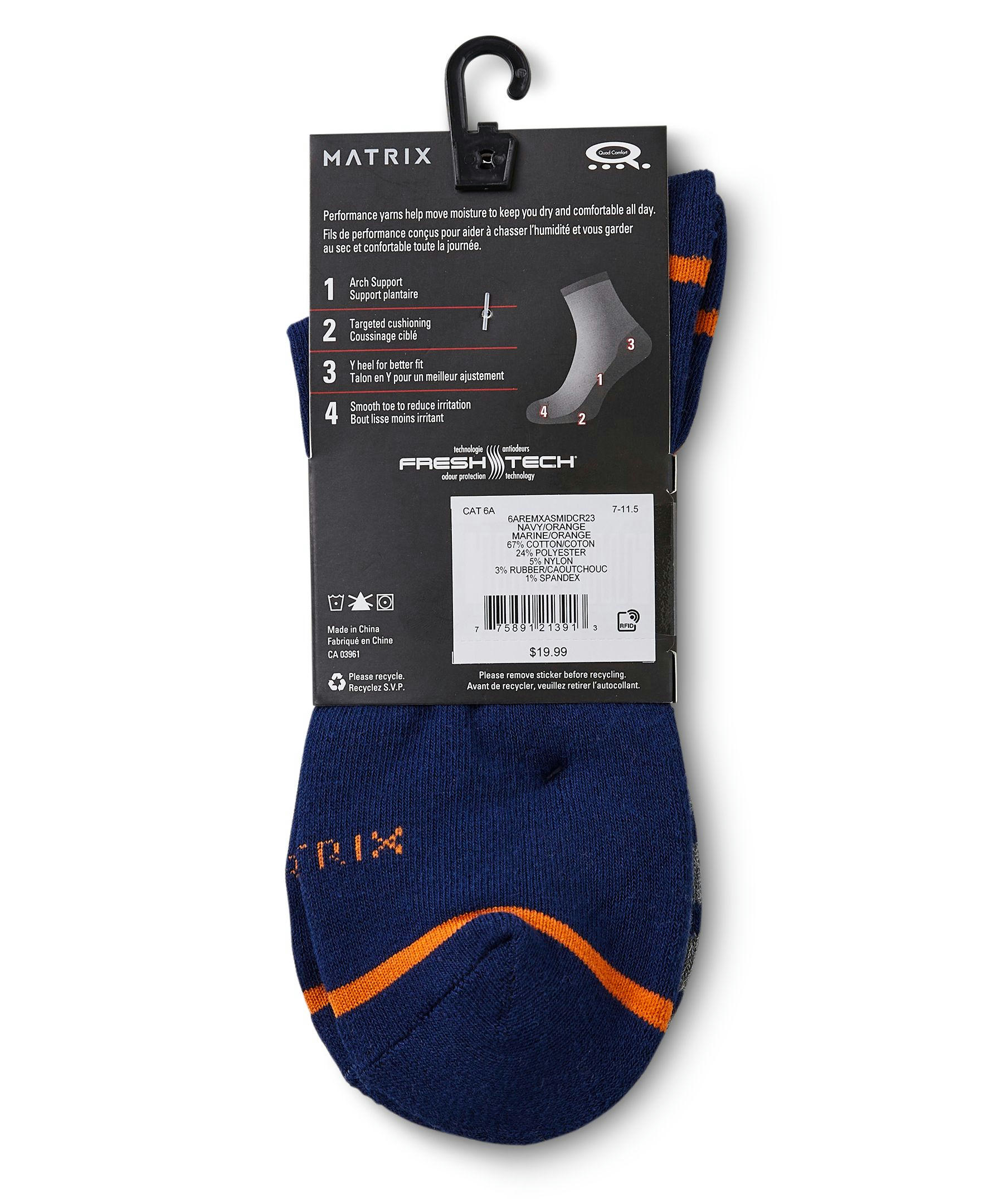 Men's 2 Pack FRESHTECH Mid Cut Crew Socks