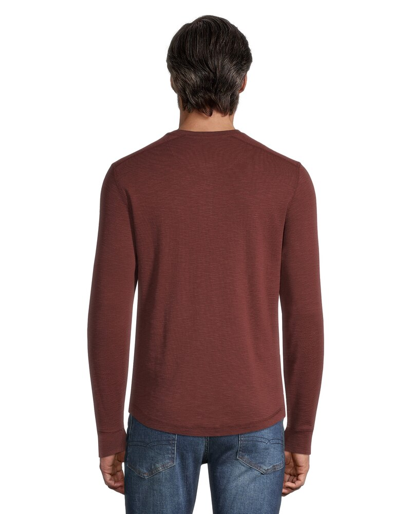 Denver Hayes Men's Long Sleeve Modern Fit Cotton Slub Henley Shirt