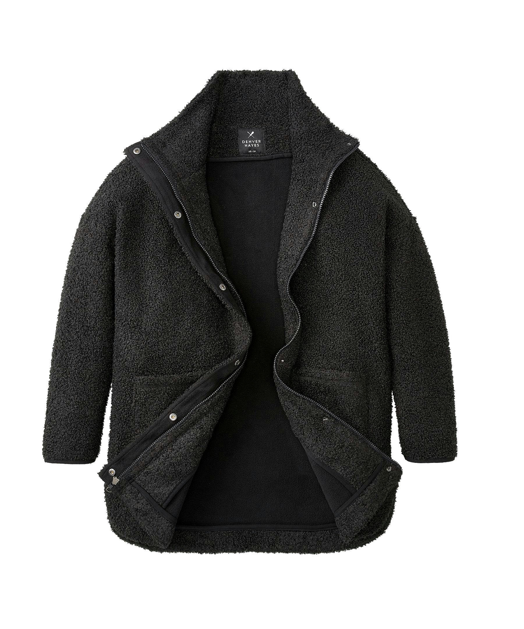 Denver Hayes Women's Bouclé Long Fleece Full Zip Jacket