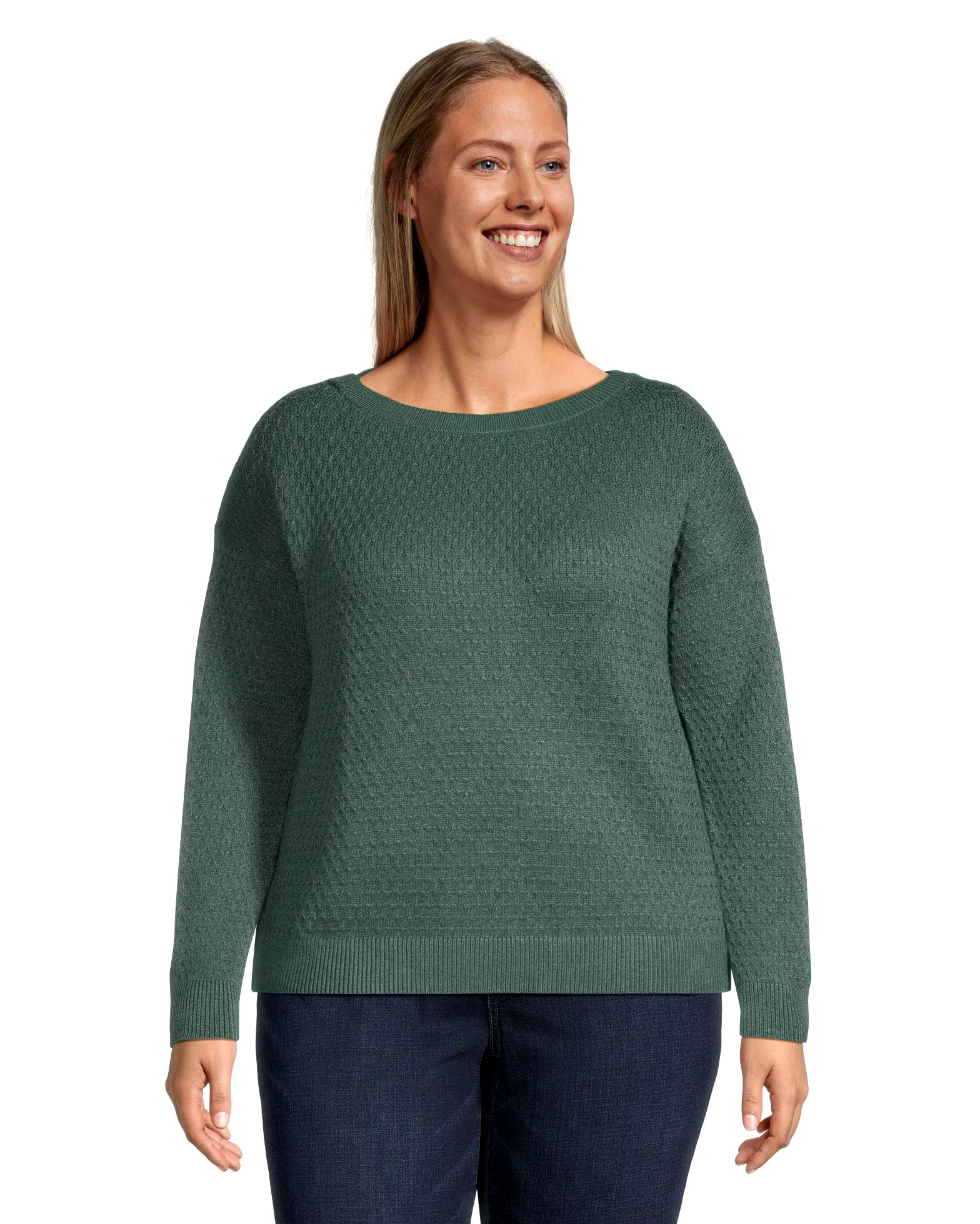 Denver Hayes Women's Cozy Semi-Fitted Boatneck Knit Pullover Sweater