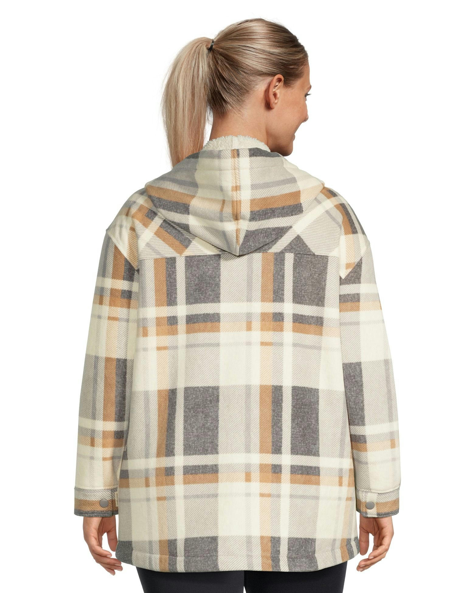 WindRiver Women's Snap Front Hooded Fleece Shacket