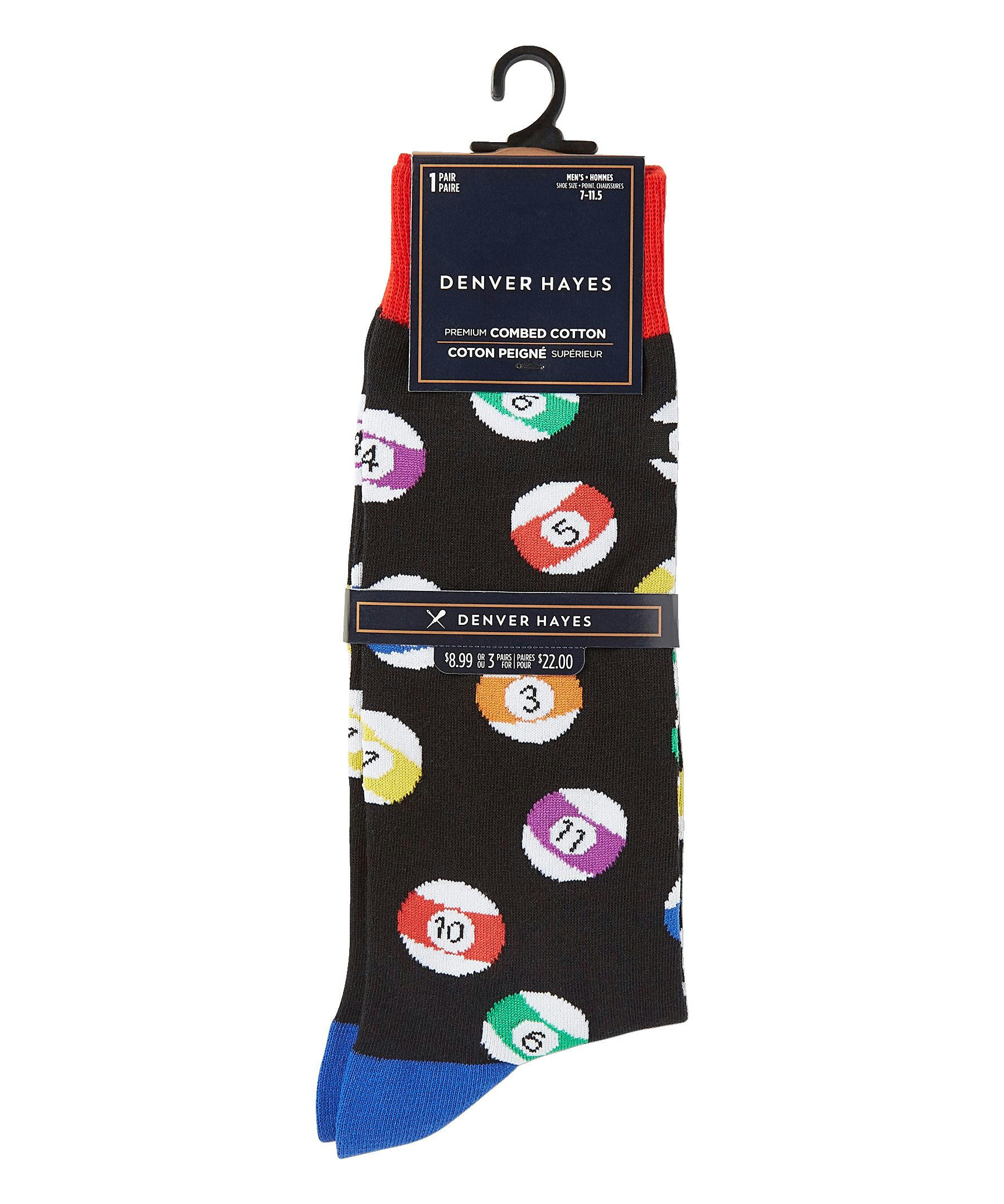 Denver Hayes Men's Novelty Sports Pattern Crew Socks