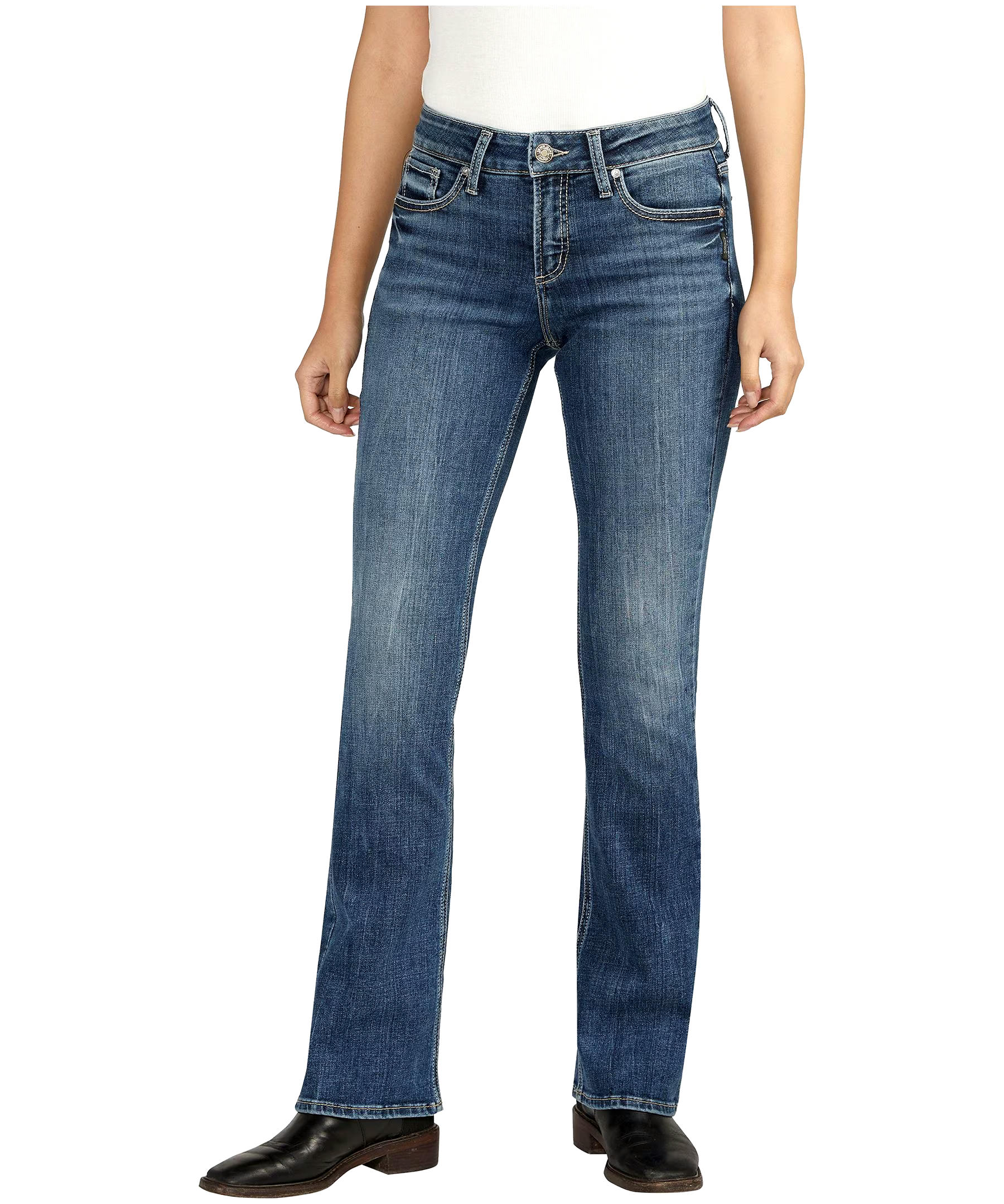 Silver Women's Elyse Mid Rise Classic Fit Bootcut Jeans