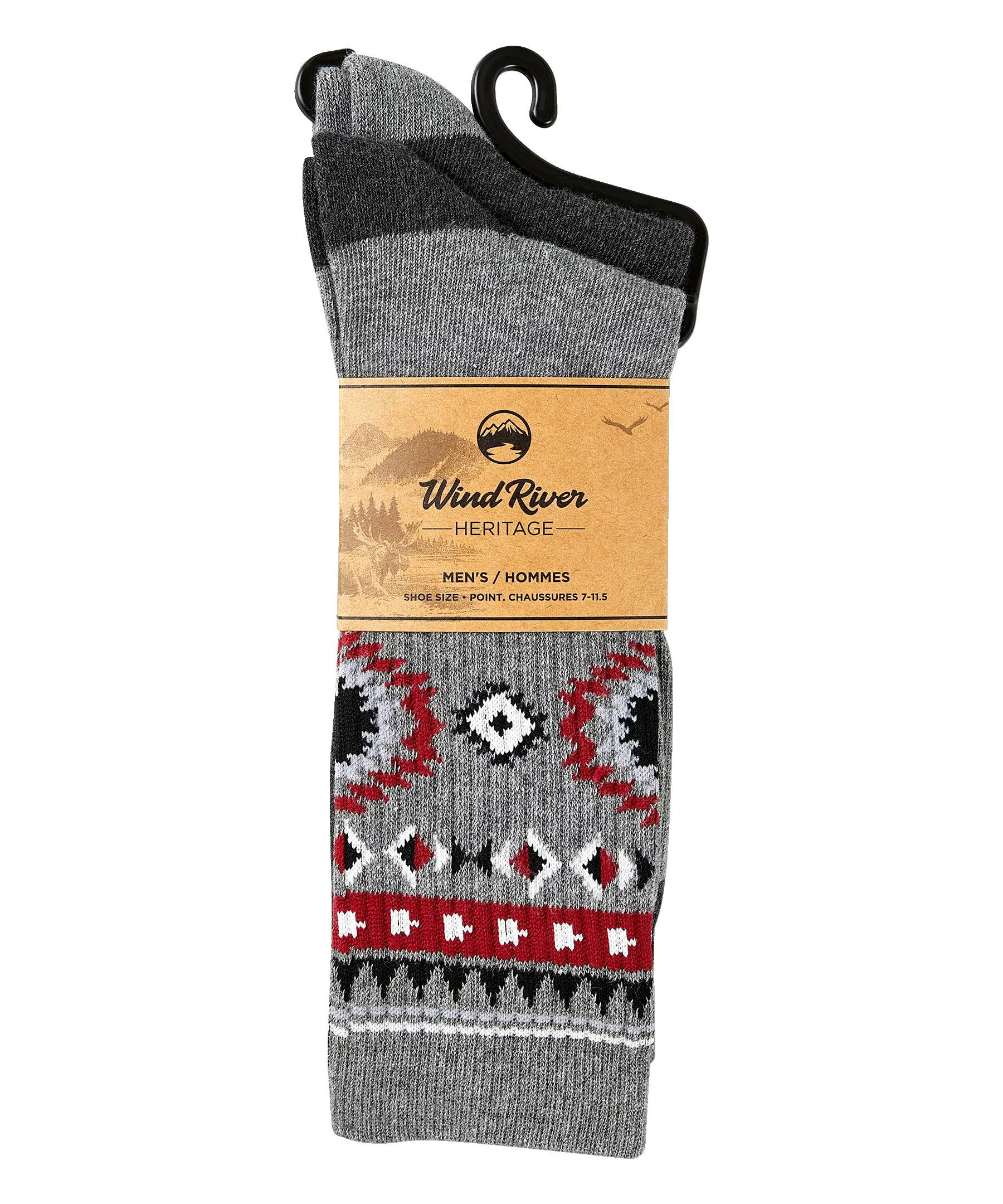 WindRiver Men's 2 Pack Heritage Rustic Cushion Casual Socks