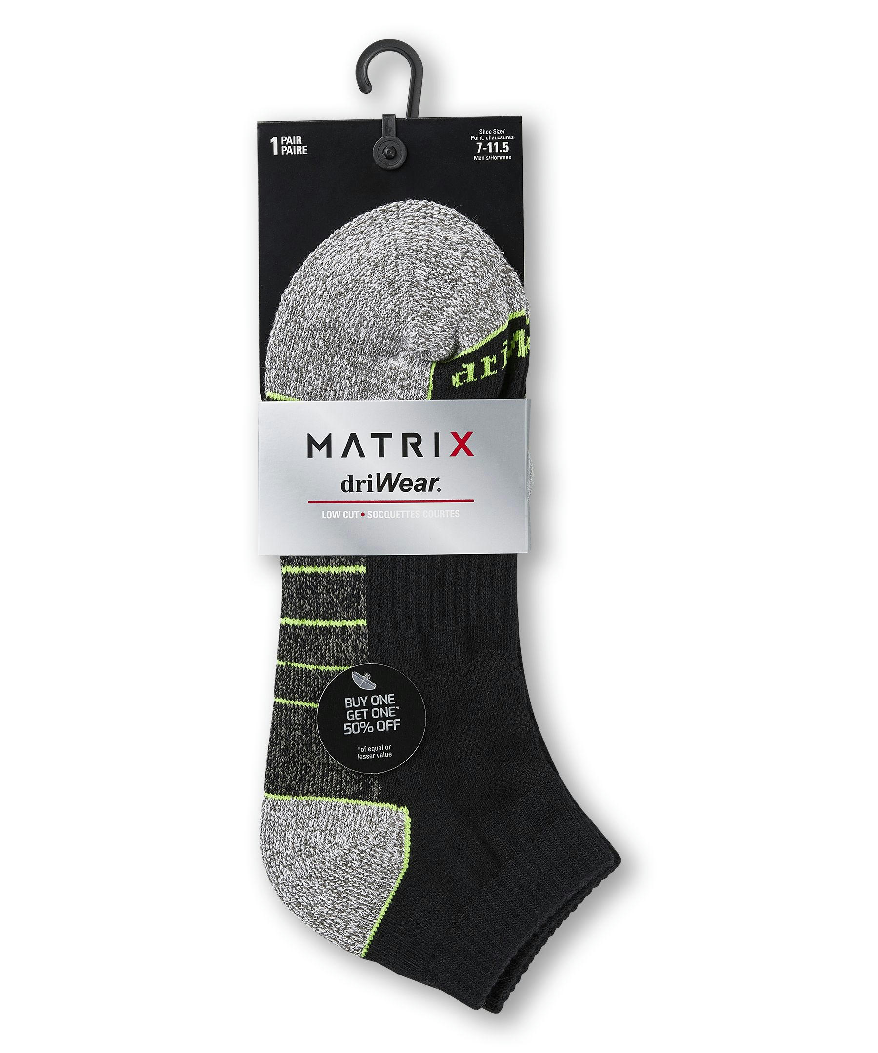 Matrix Men's Driwear Low Cut Cushion Sport Socks