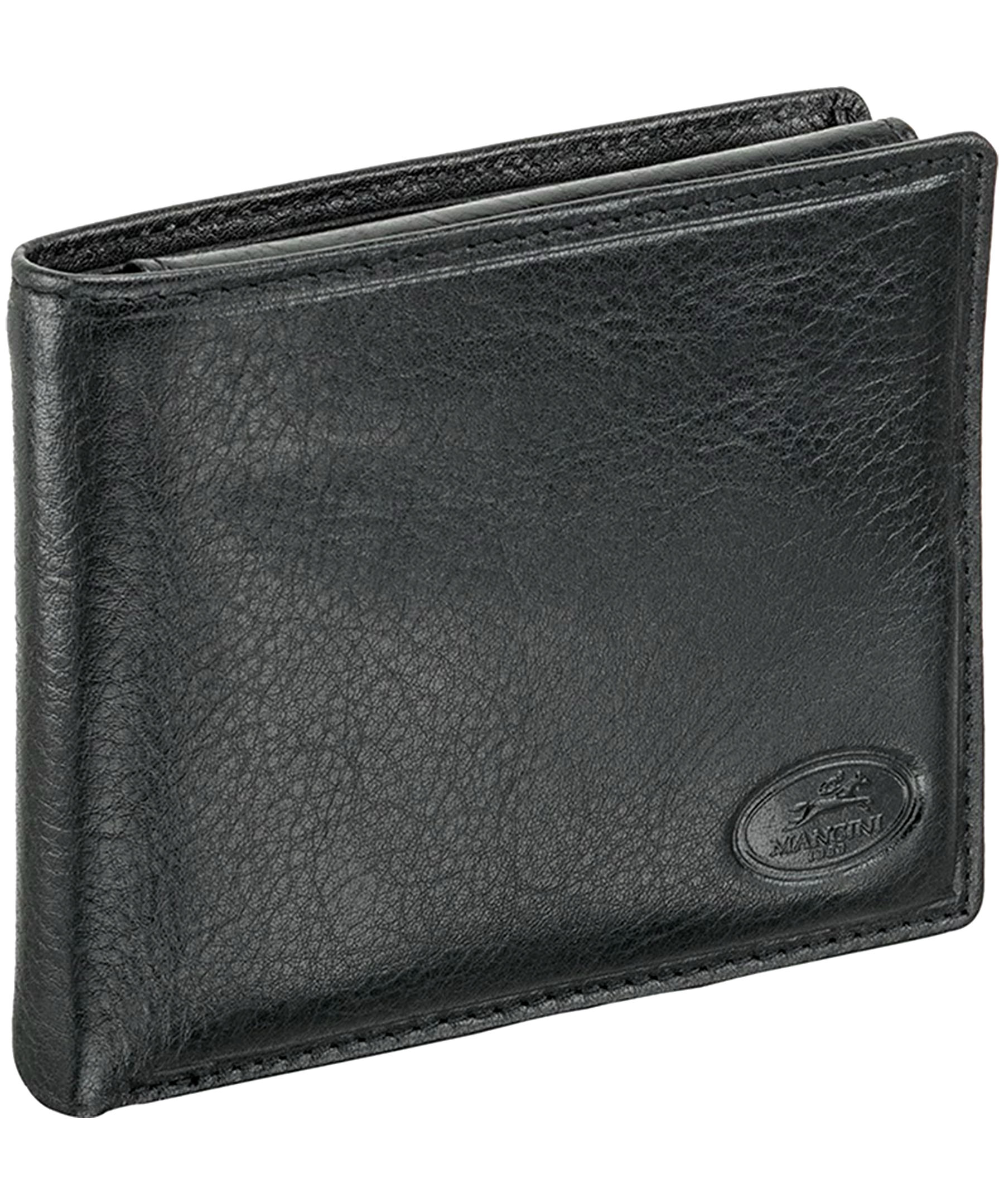 Mancini Leather Goods Men's Equestrian RFID Secure Billfold with Removable Passcase Brown