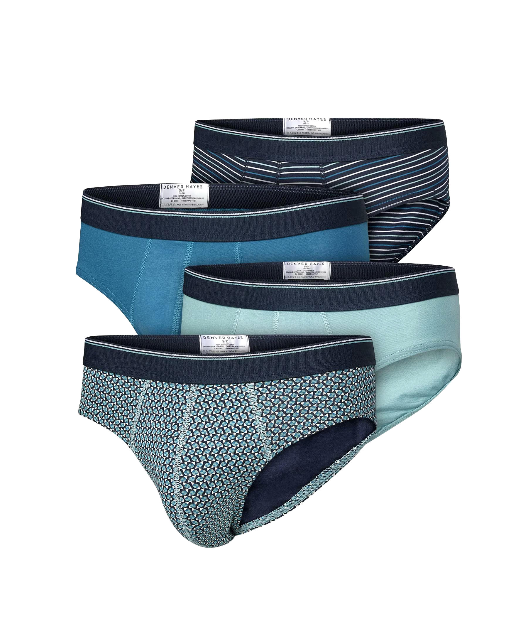 Denver Hayes Men's Status Yarn Dye Sport Briefs 4 Pack