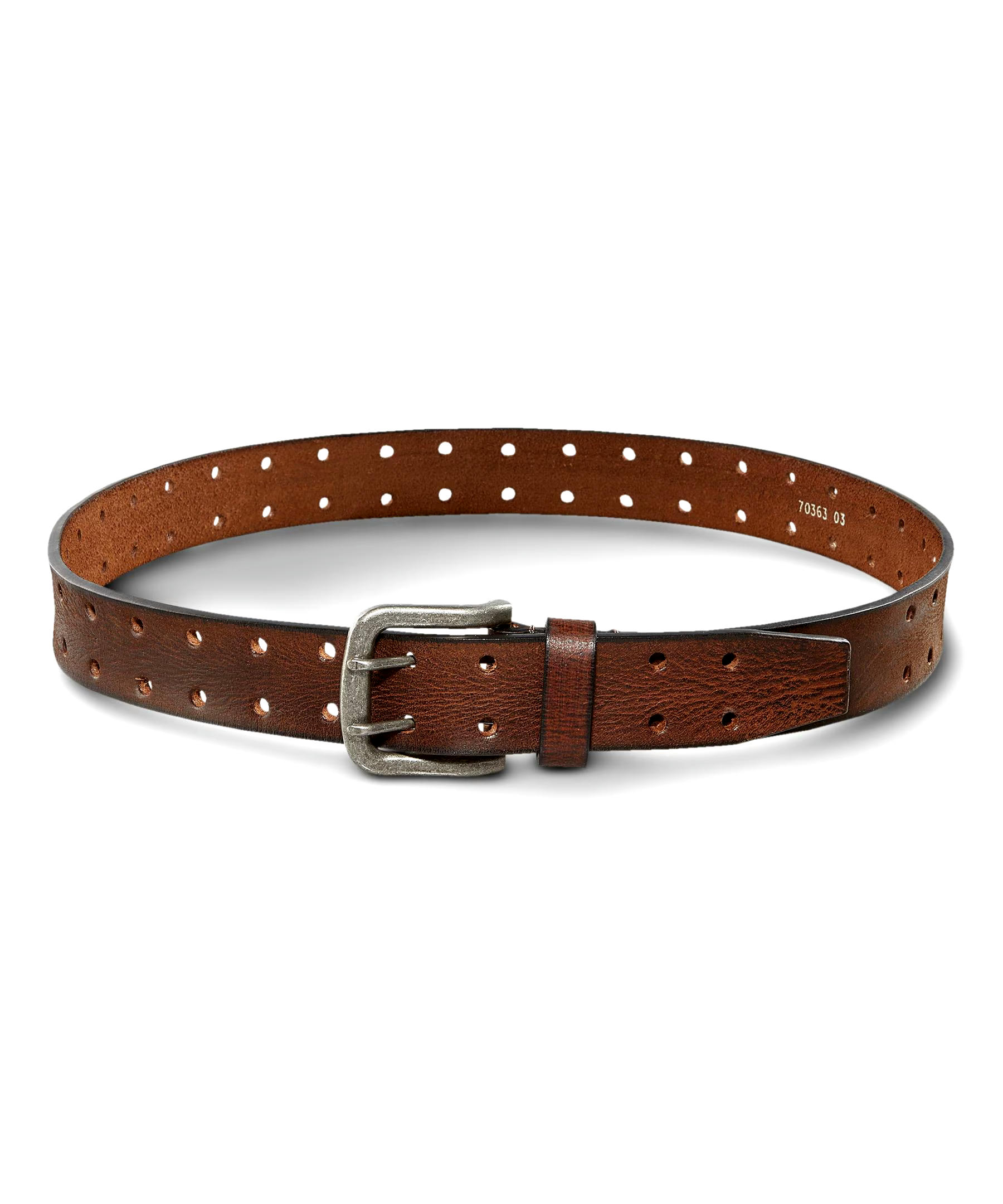 Men's Double Prong Distressed Leather Belt