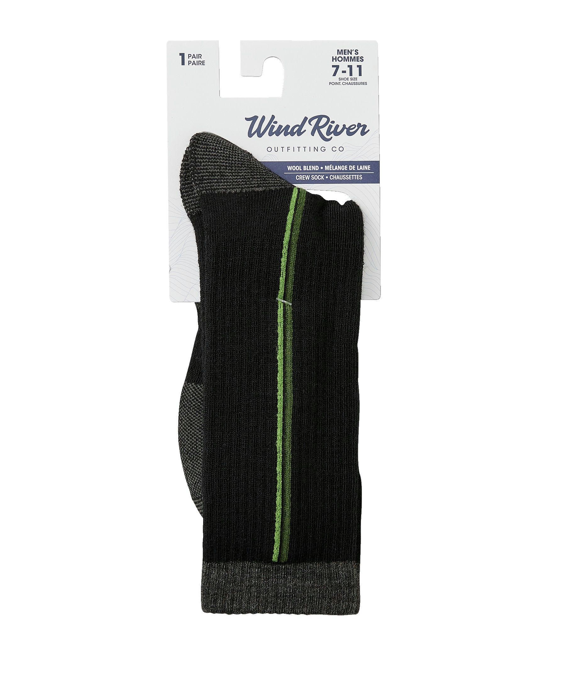 Windriver Men's Lightweight Wool Hiking Crew Socks