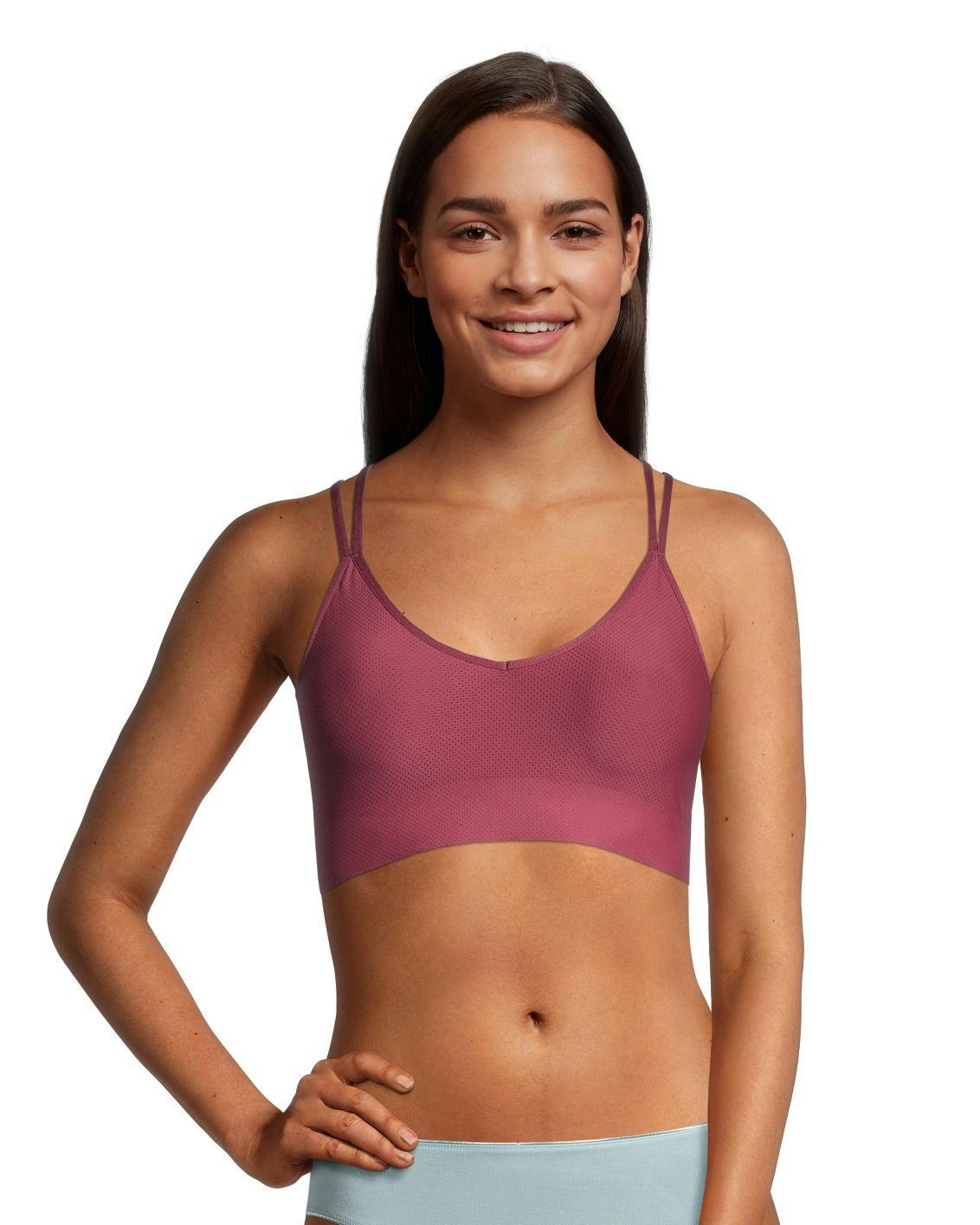 Denver Hayes Women's Invisible Mesh Wireless V Neck Bralette
